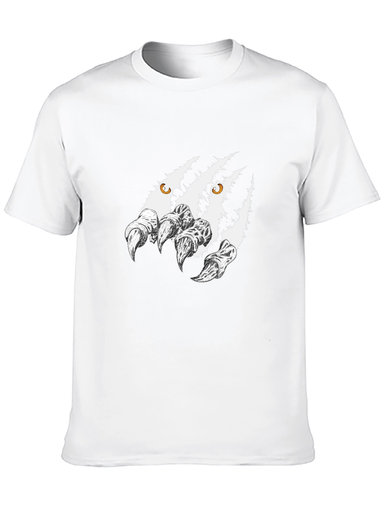 Mens Black Graphic Tee - Monster Claw Design