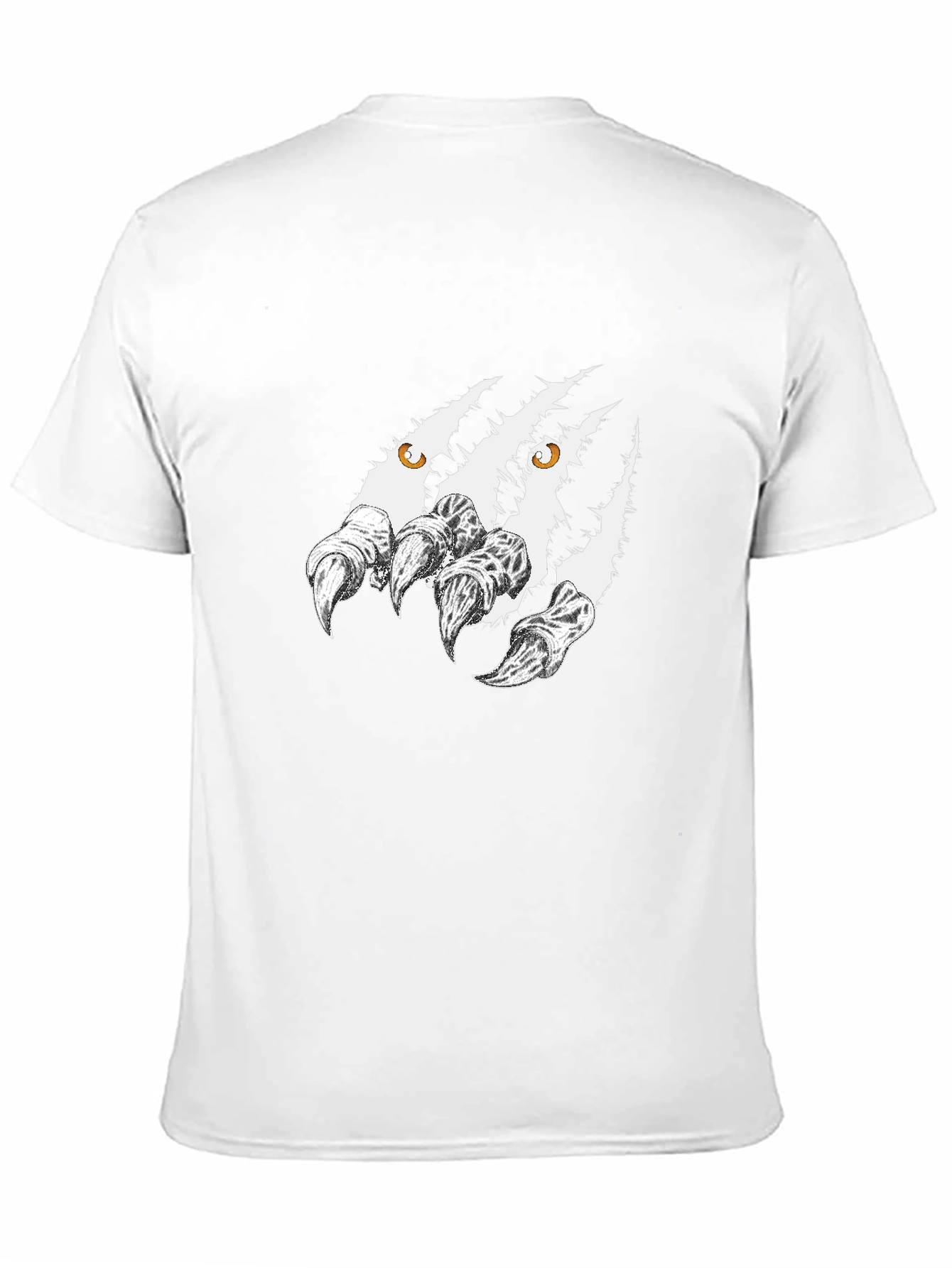 Mens Black Graphic Tee - Monster Claw Design