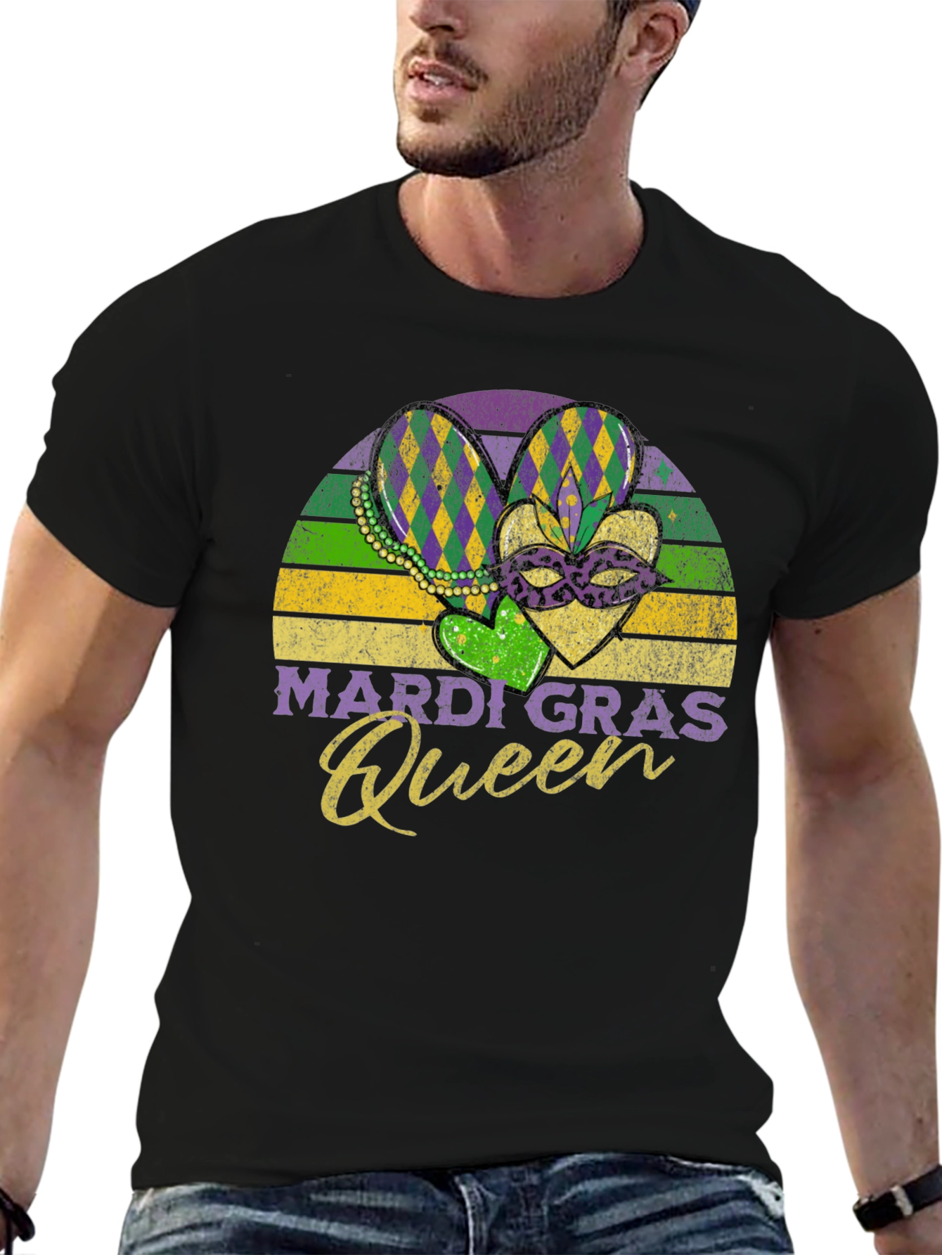 Mardi Gras Queen Black T-Shirt