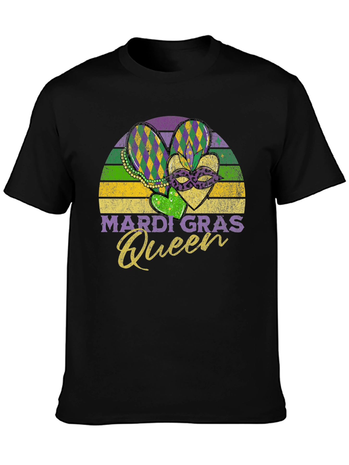 Mardi Gras Queen Black T-Shirt