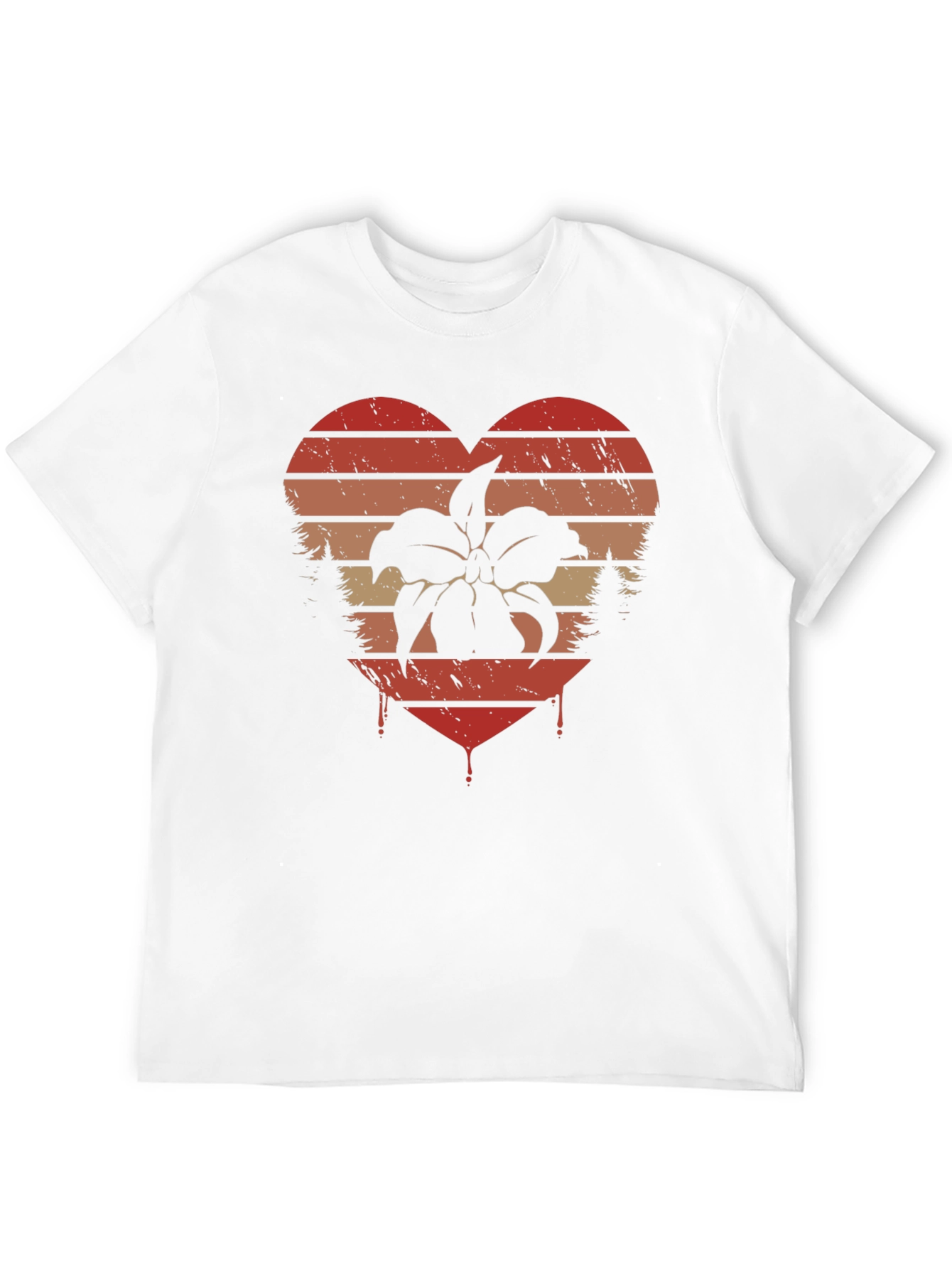 Retro Floral Heart Tee - Black