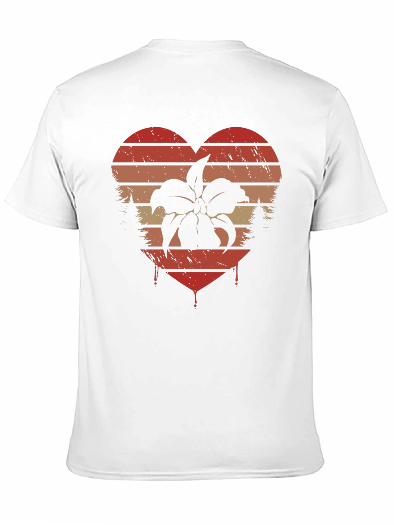 Retro Floral Heart Tee - Black