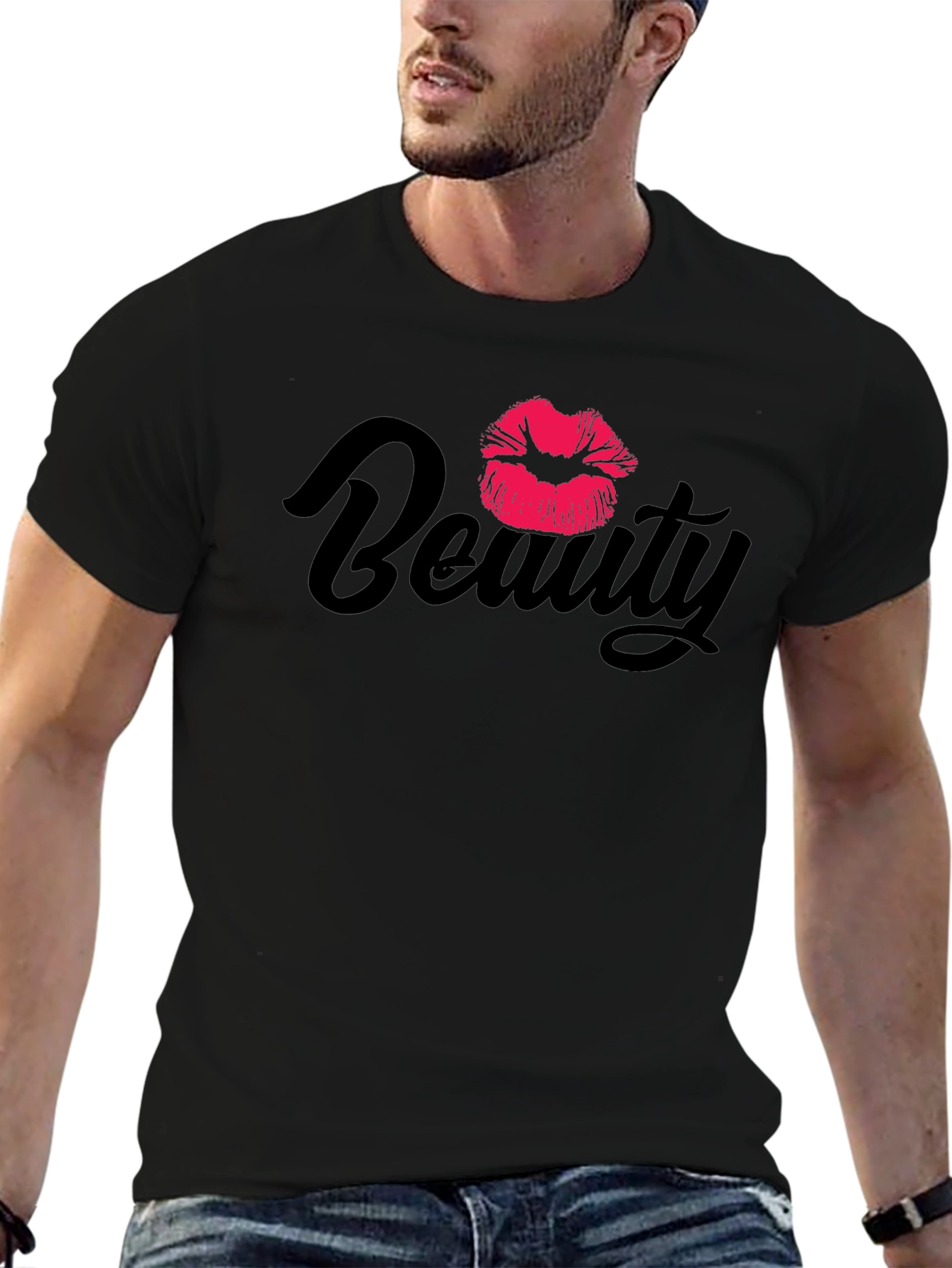 Beauty Lips Graphic Black T-Shirt