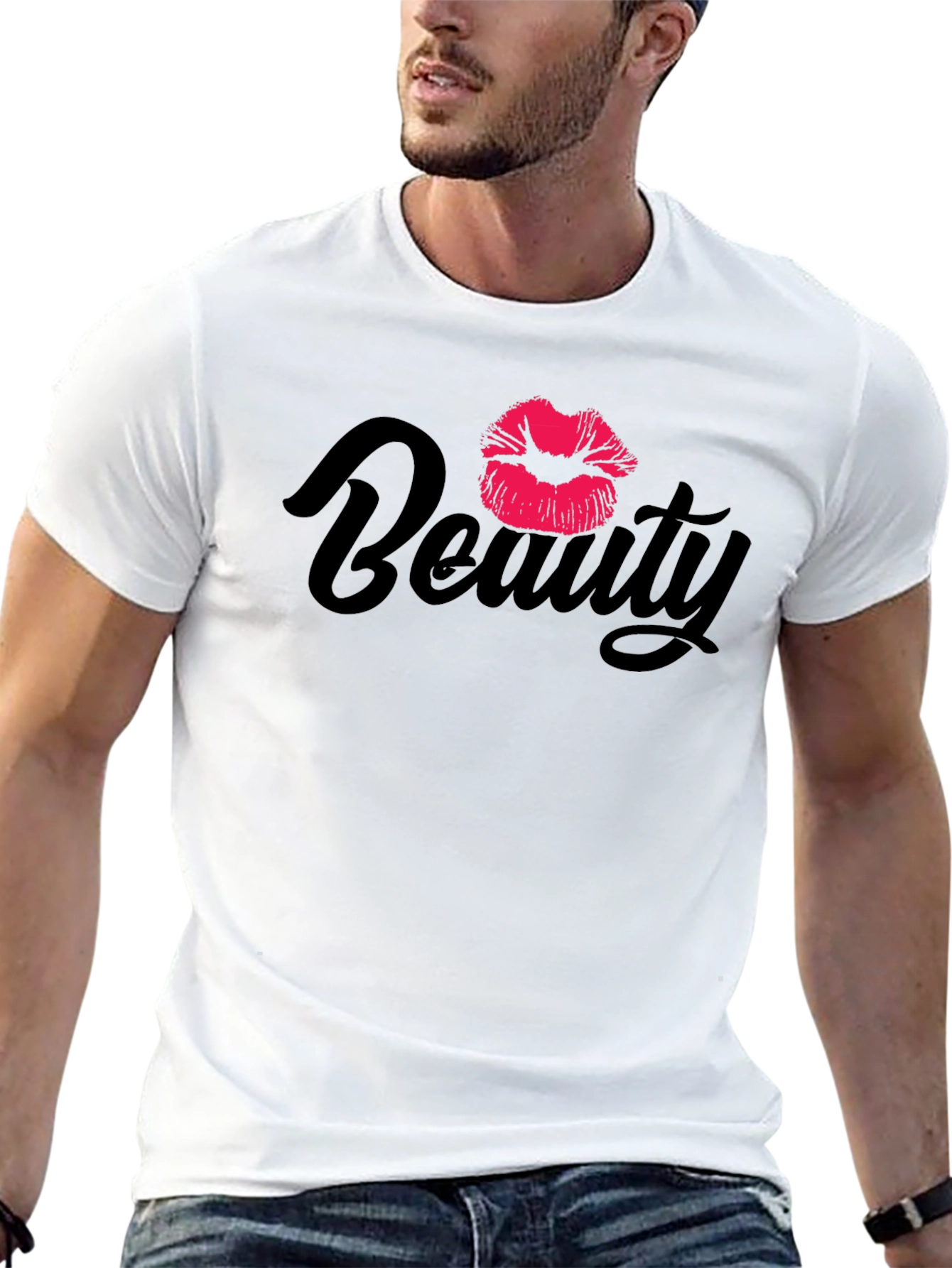 Beauty Lips Graphic Black T-Shirt