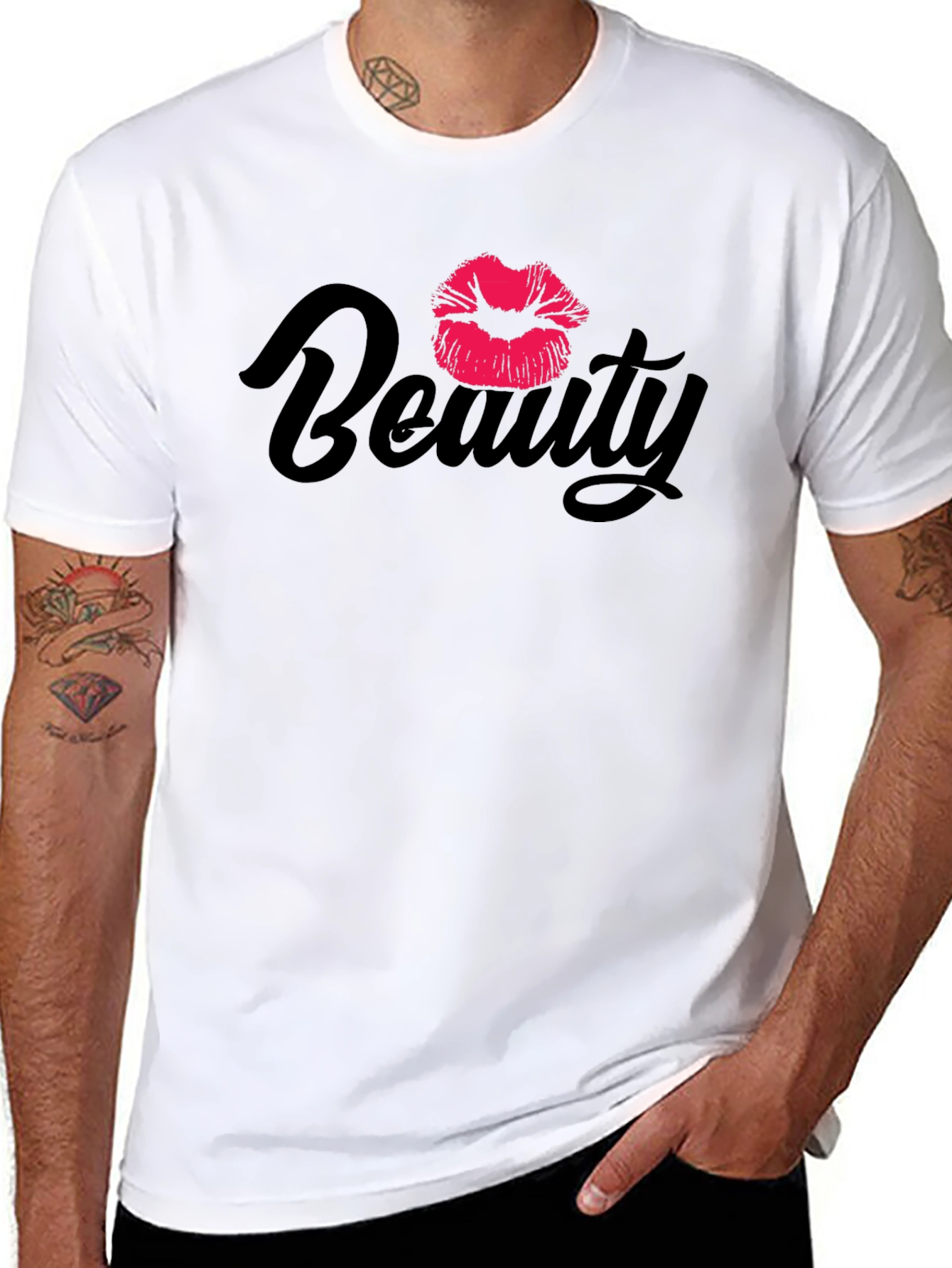 Beauty Lips Graphic Black T-Shirt