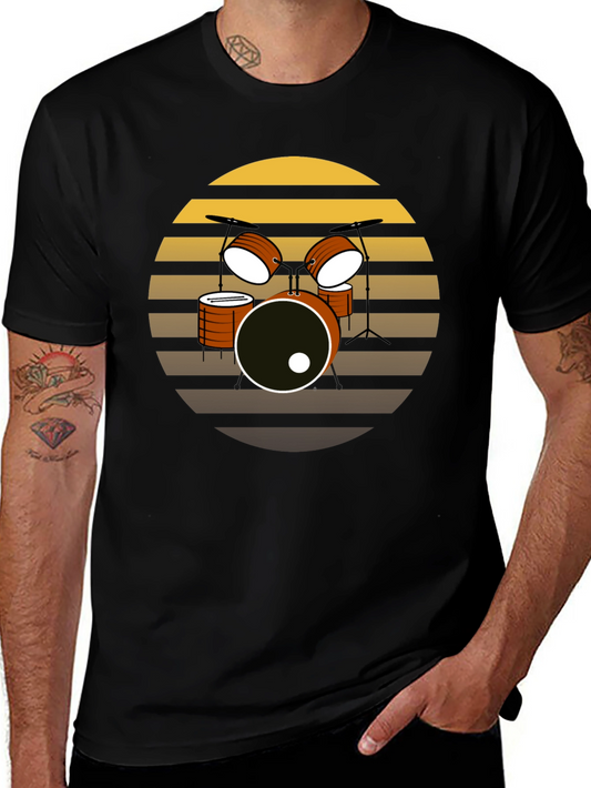 Retro Drum Set T-Shirt - Musician Tee