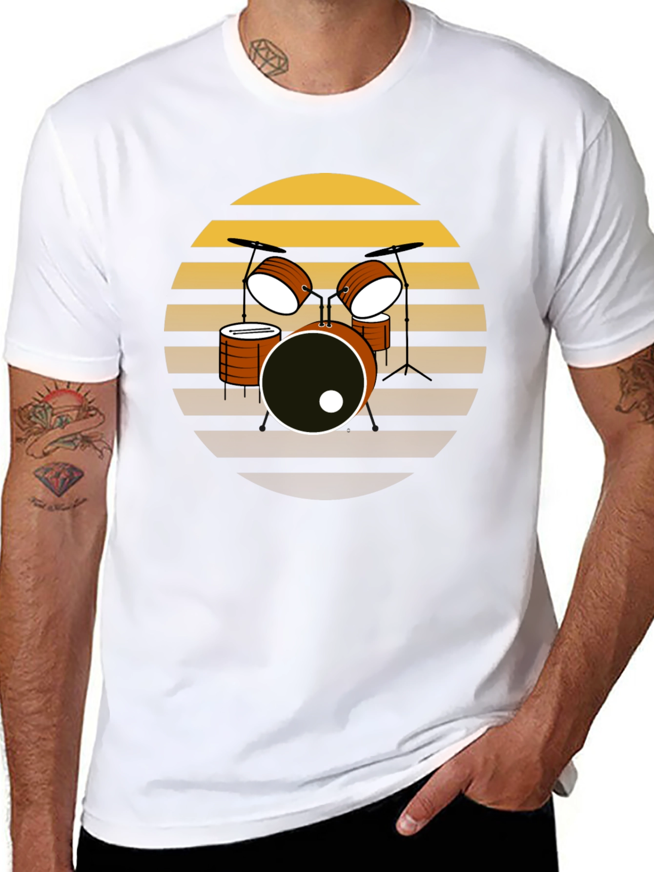 Retro Drum Set T-Shirt - Musician Tee