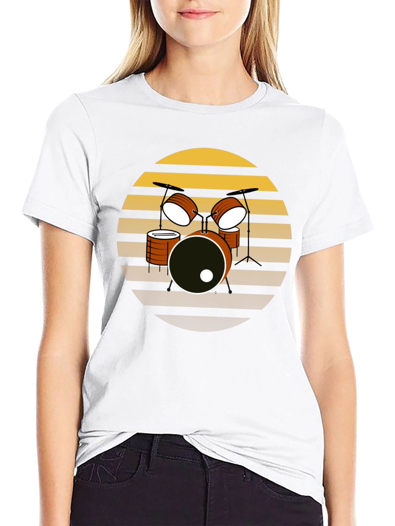 Retro Drum Set T-Shirt - Musician Tee