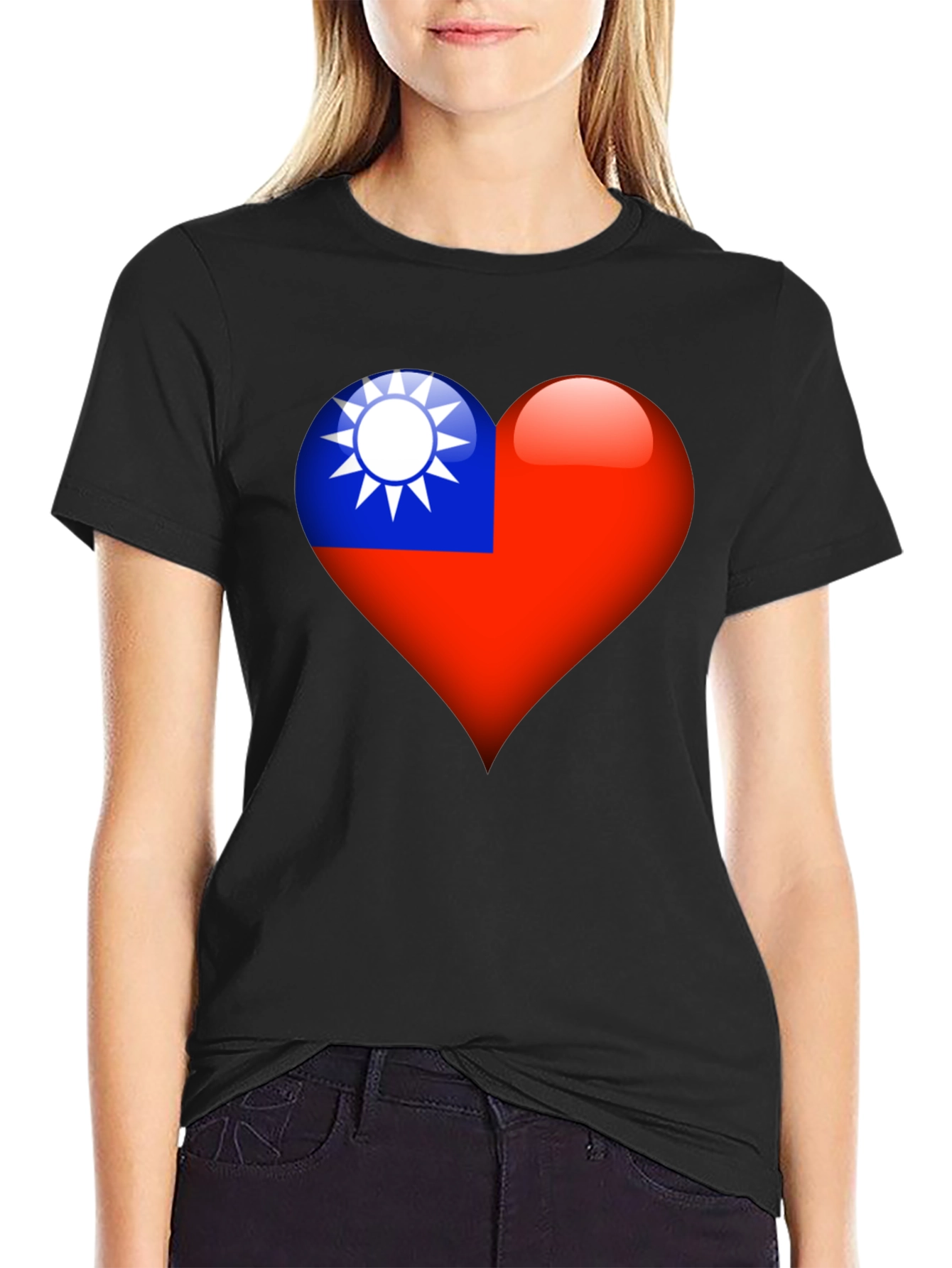 Taiwanese Flag Heart T-Shirt - Show Your Love
