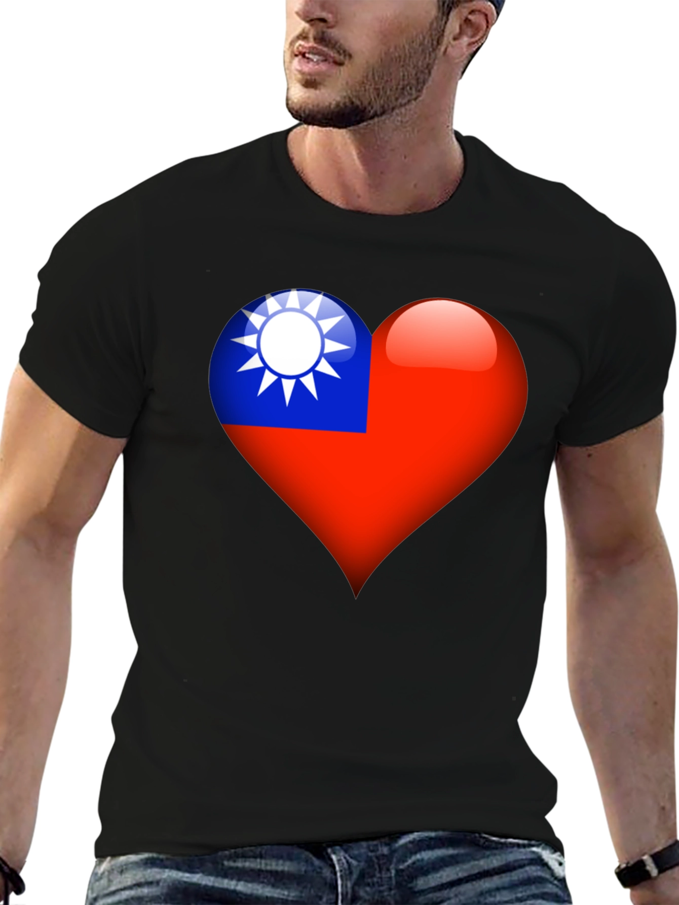 Taiwanese Flag Heart T-Shirt - Show Your Love