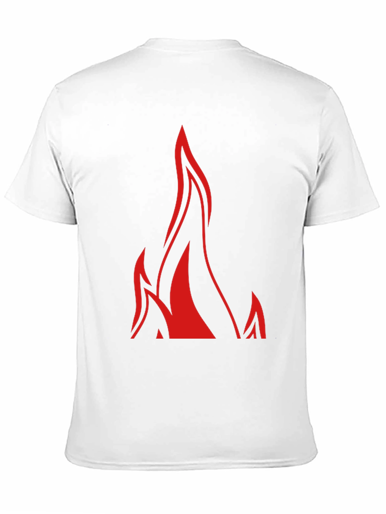 Mens Black T-Shirt with Red Flame Graphic