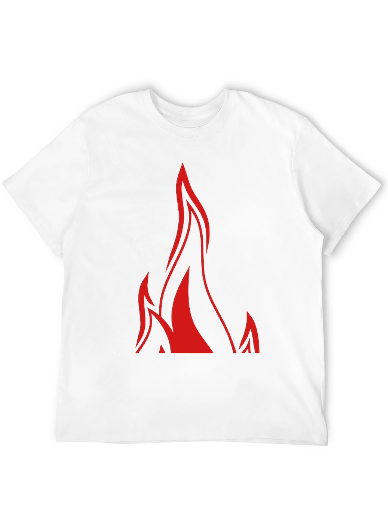 Mens Black T-Shirt with Red Flame Graphic