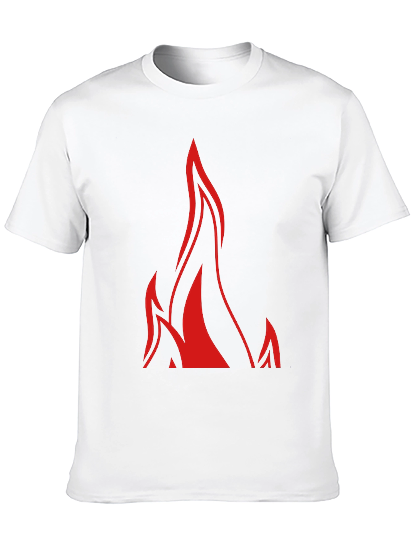 Mens Black T-Shirt with Red Flame Graphic