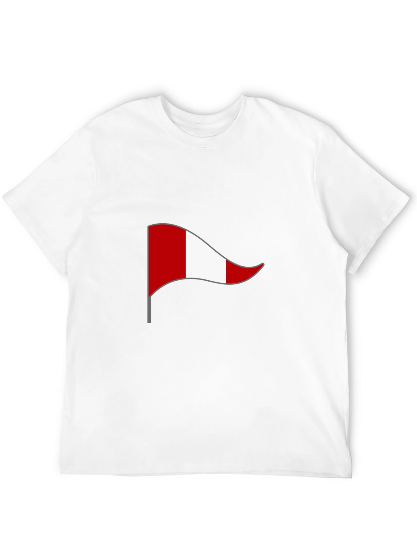 Peru Flag Graphic Tee - Black Cotton T-Shirt
