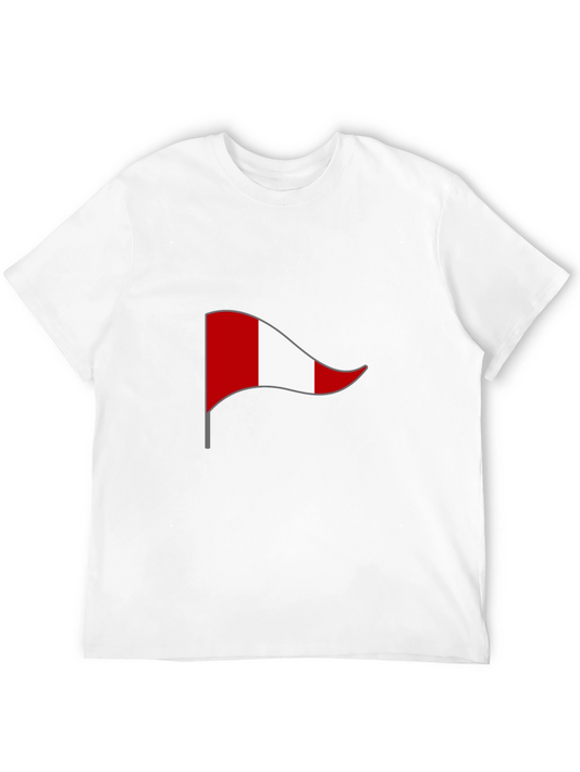 Peru Flag Graphic Tee - Black Cotton T-Shirt