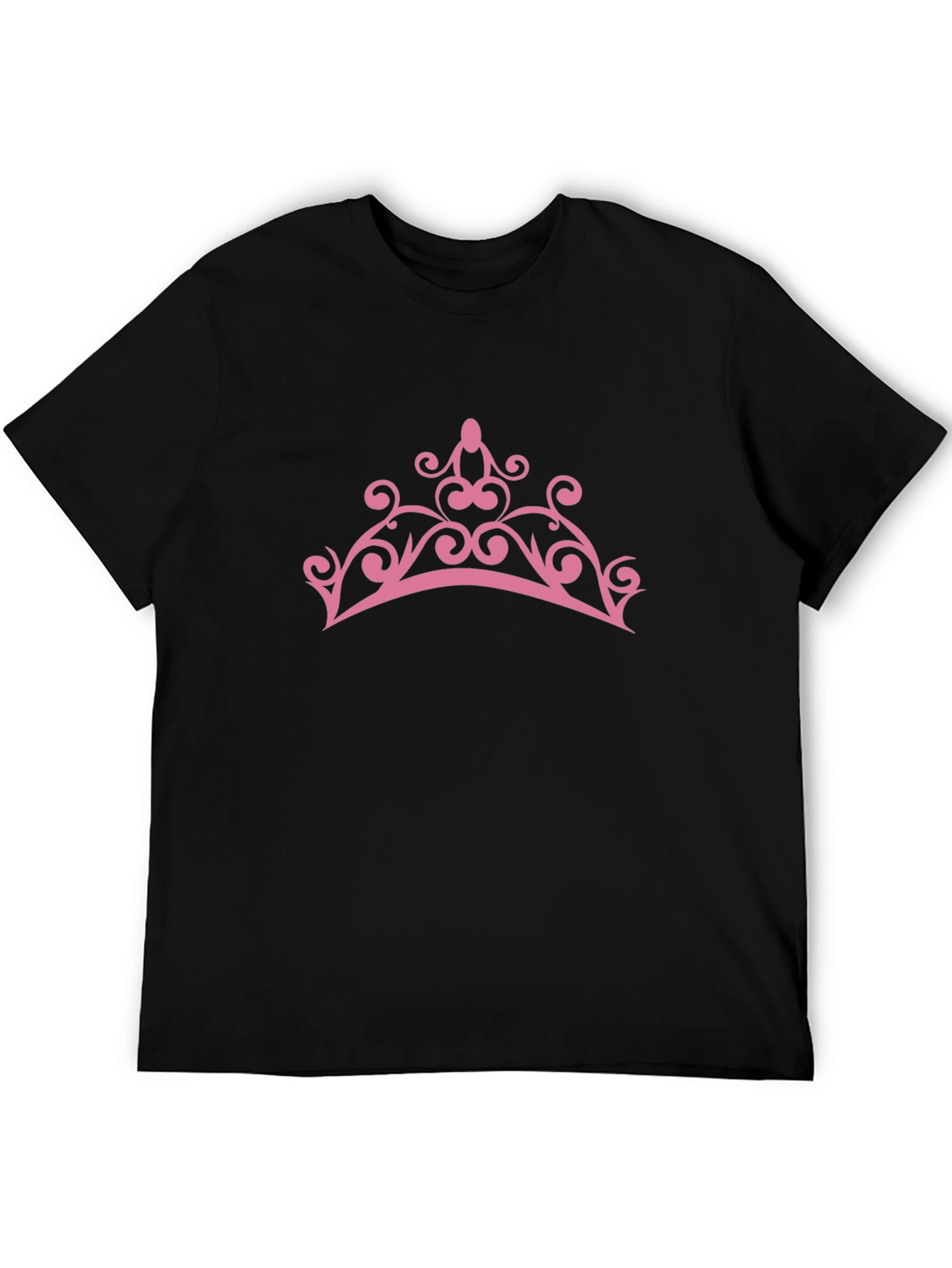 Pink Crown Graphic Tee - Stylish Mens Black T-Shirt