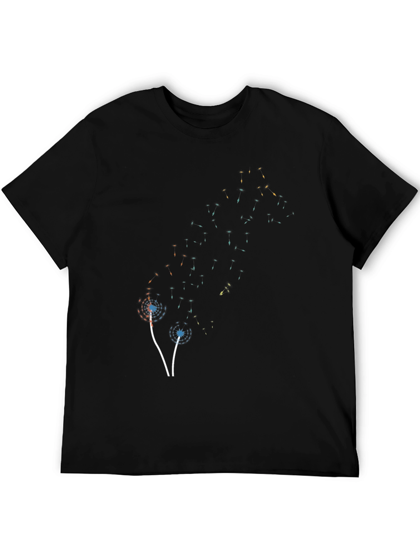 Abstract Dandelion Black T-Shirt