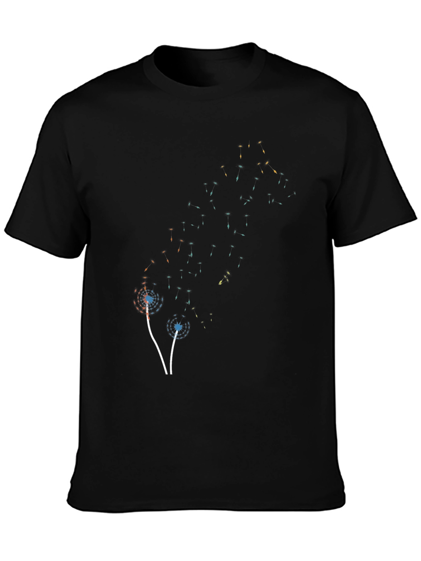 Abstract Dandelion Black T-Shirt