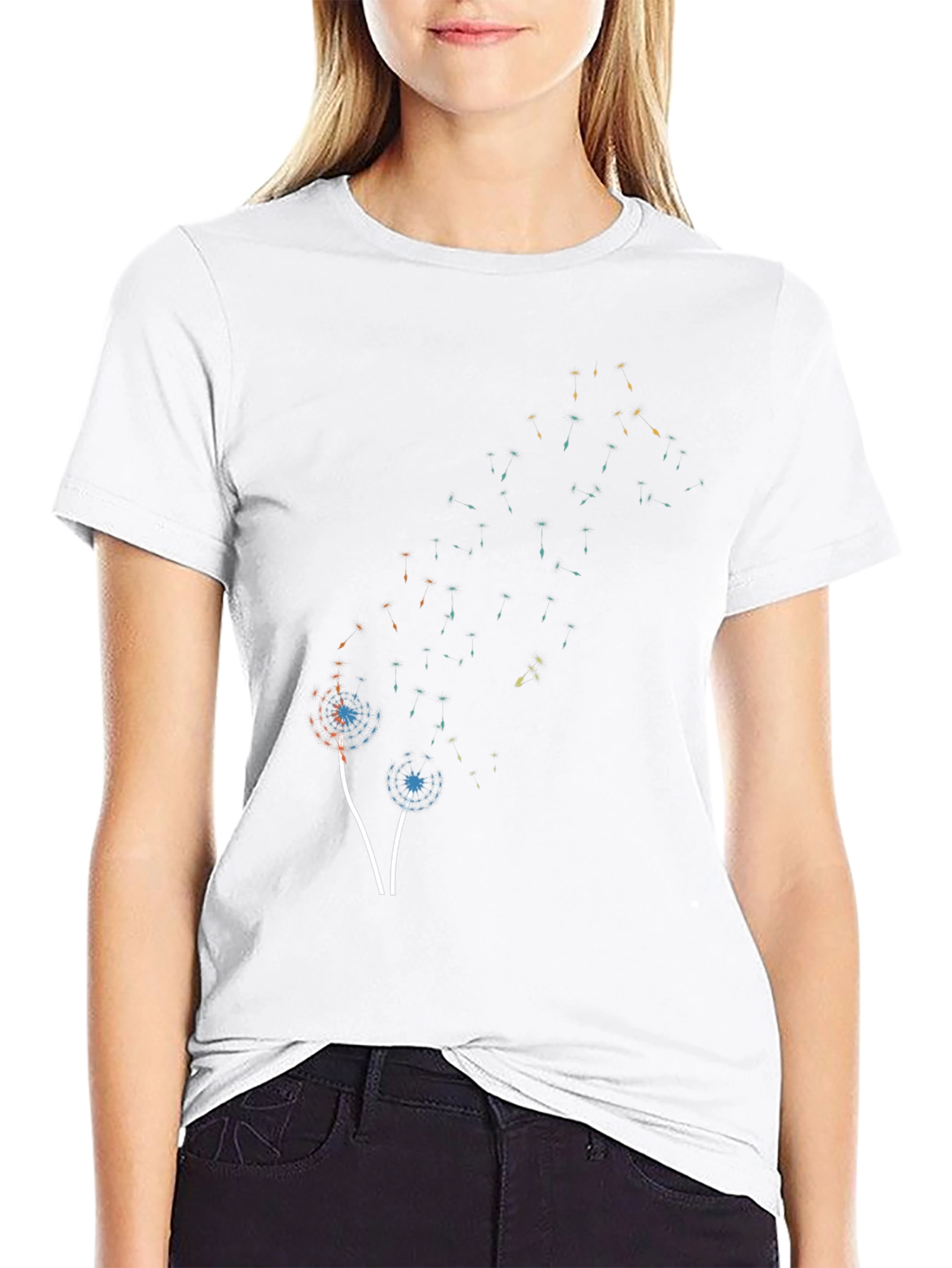 Abstract Dandelion Black T-Shirt
