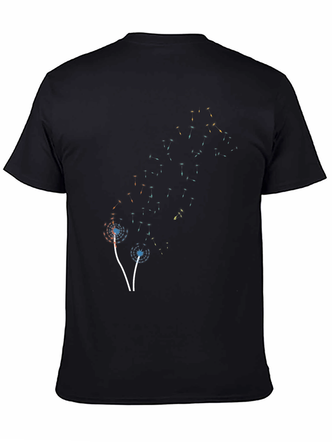 Abstract Dandelion Black T-Shirt