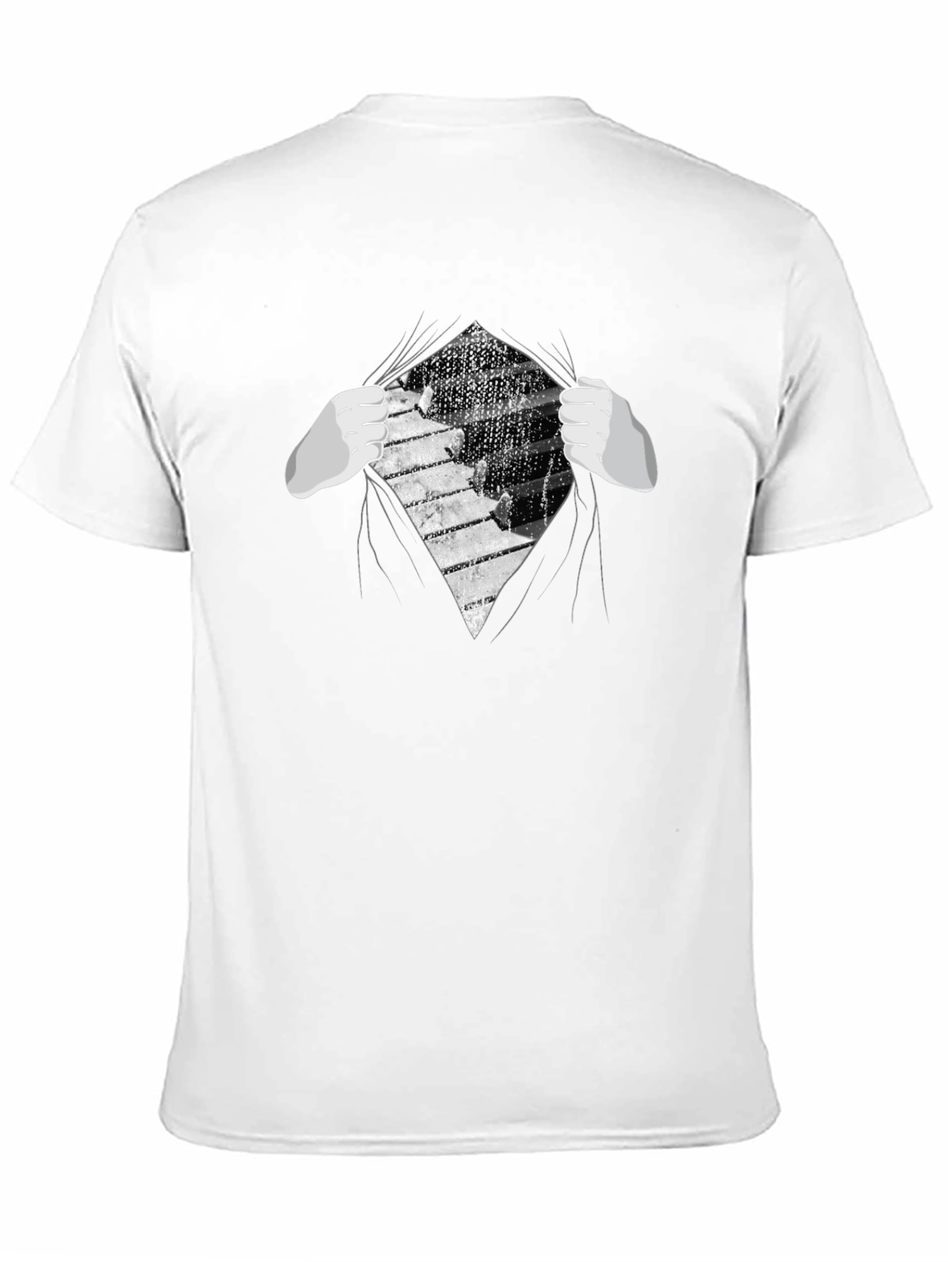 Piano Keys Reveal Graphic Tee - Music Lovers T-Shirt