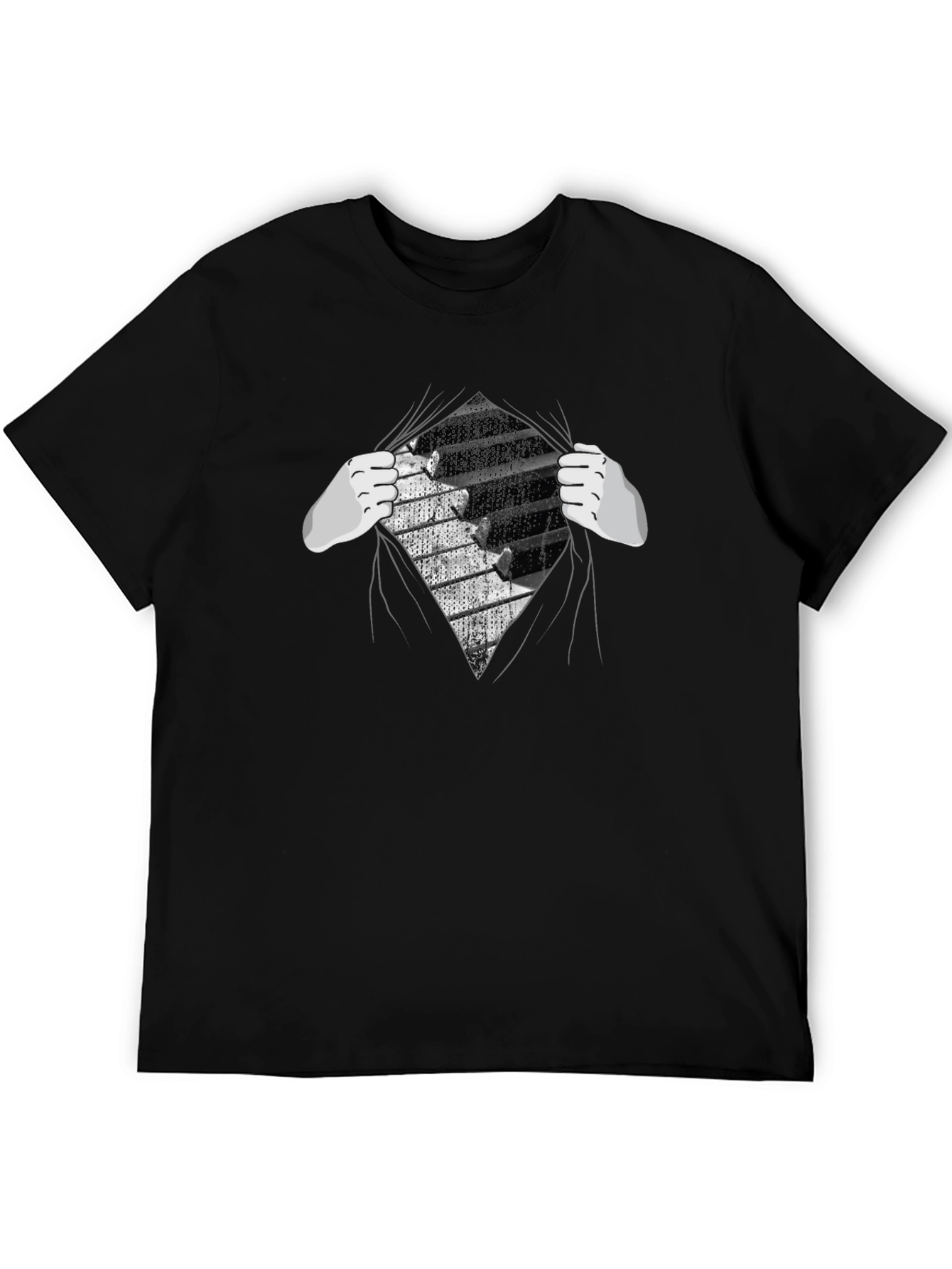 Piano Keys Reveal Graphic Tee - Music Lovers T-Shirt