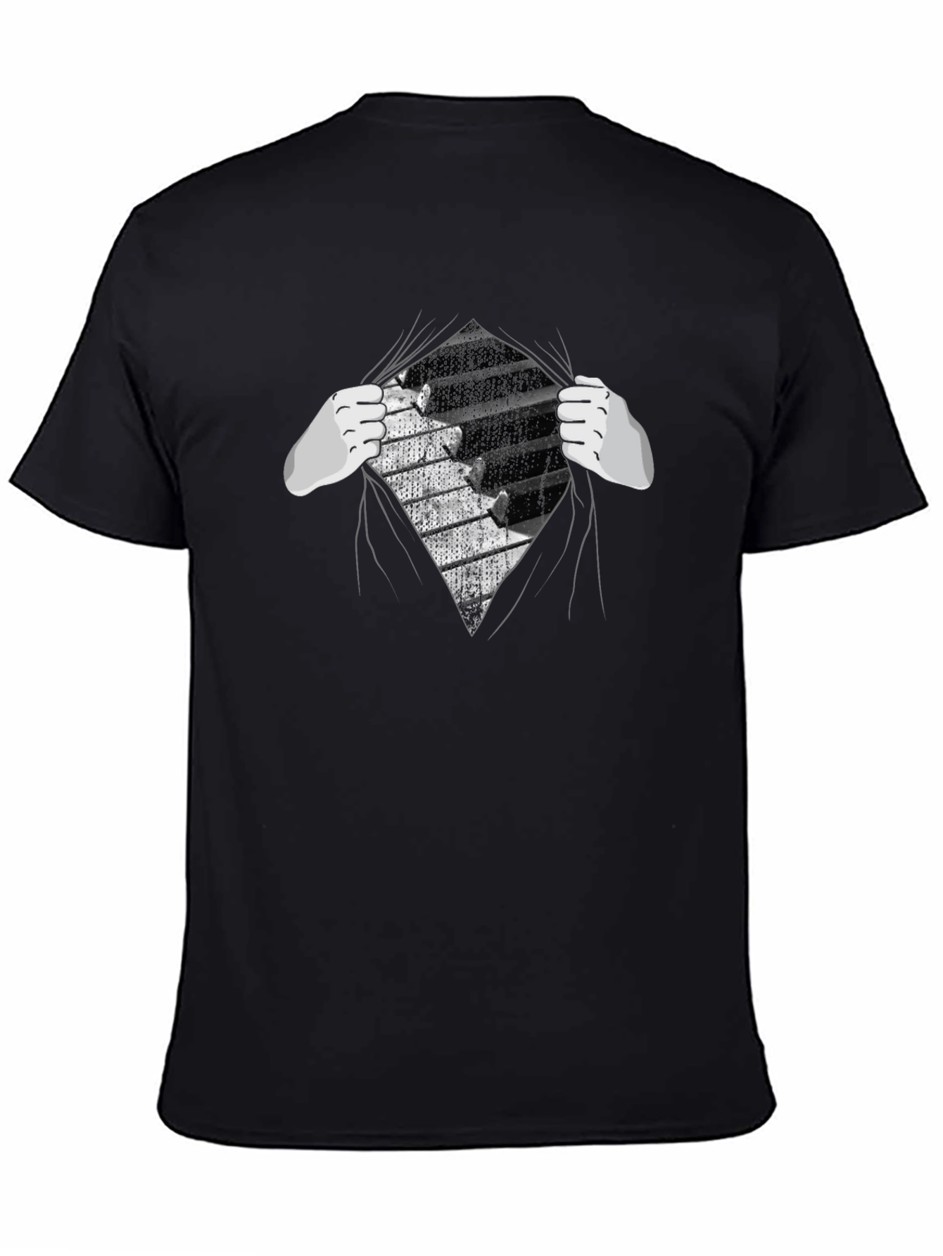 Piano Keys Reveal Graphic Tee - Music Lovers T-Shirt