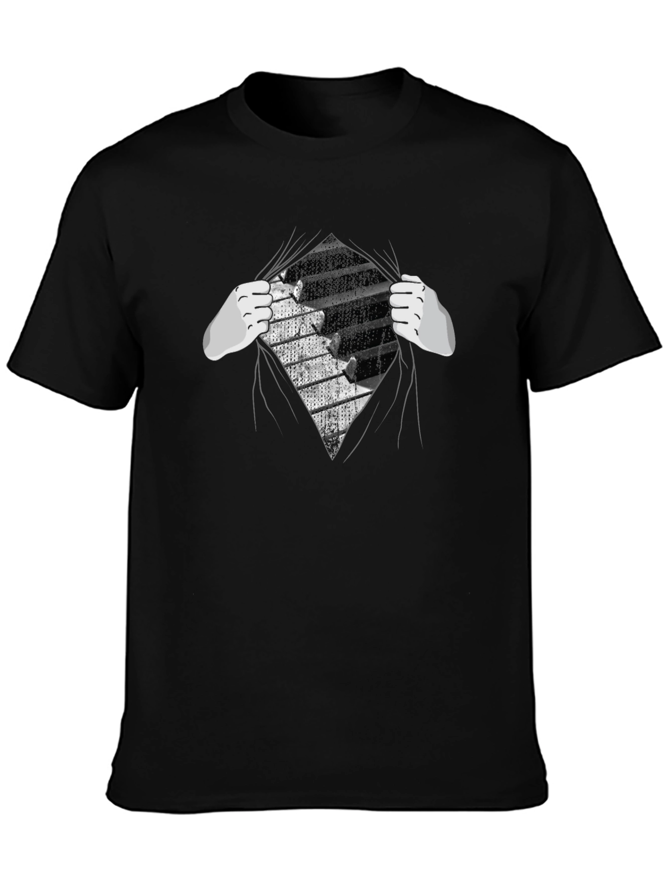 Piano Keys Reveal Graphic Tee - Music Lovers T-Shirt