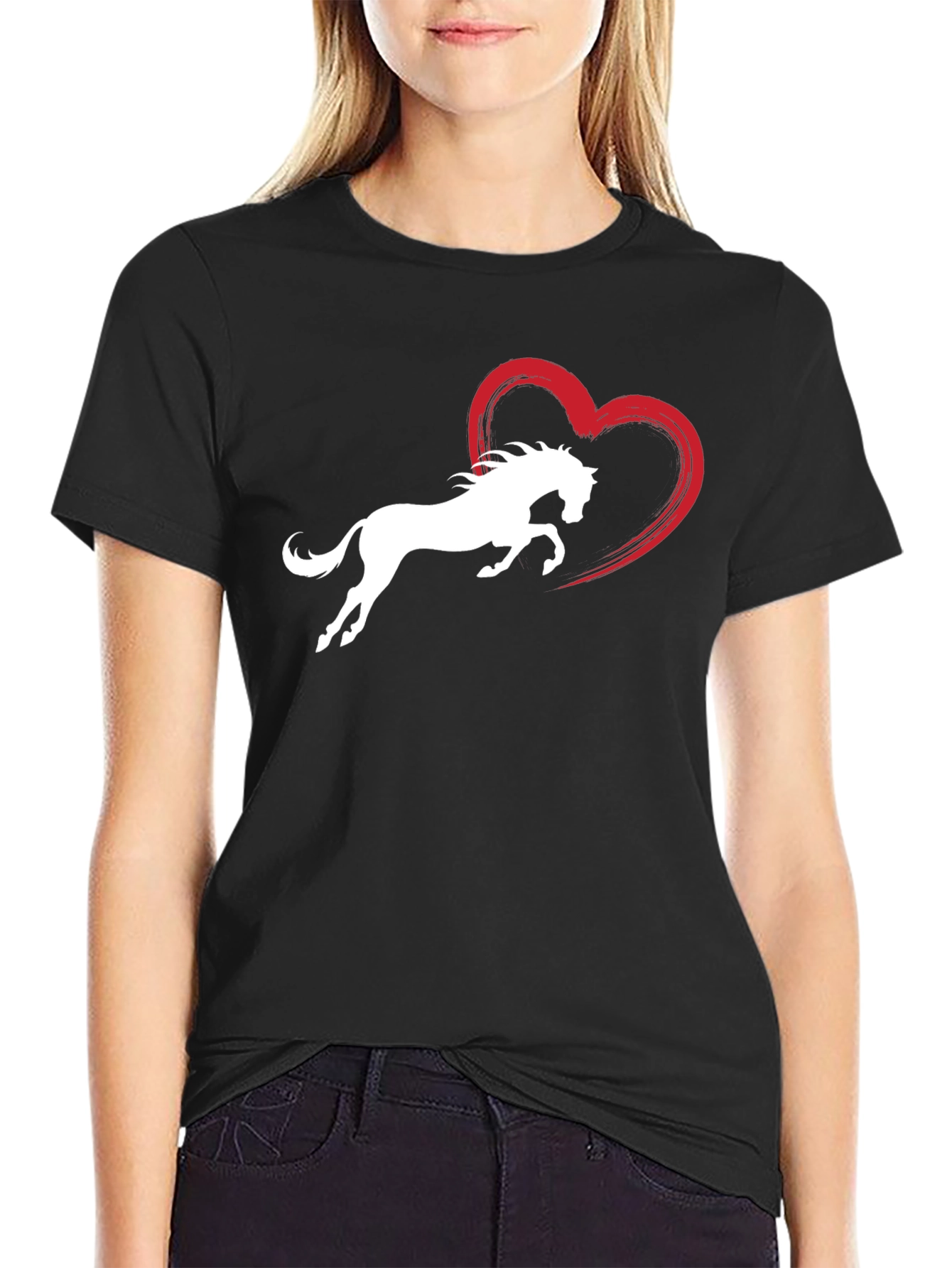 Horse Love Graphic Tee - Stylish Black T-Shirt