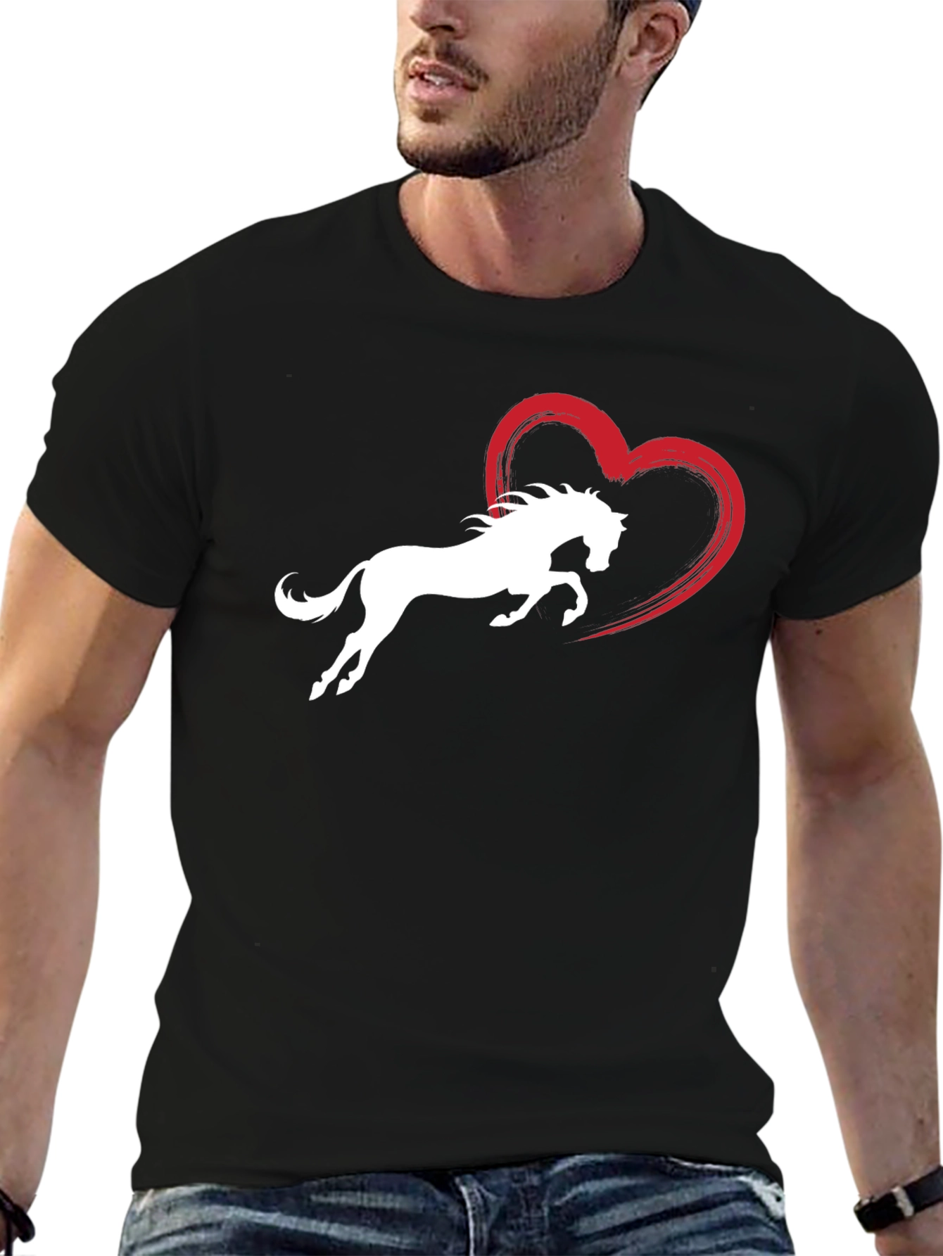 Horse Love Graphic Tee - Stylish Black T-Shirt