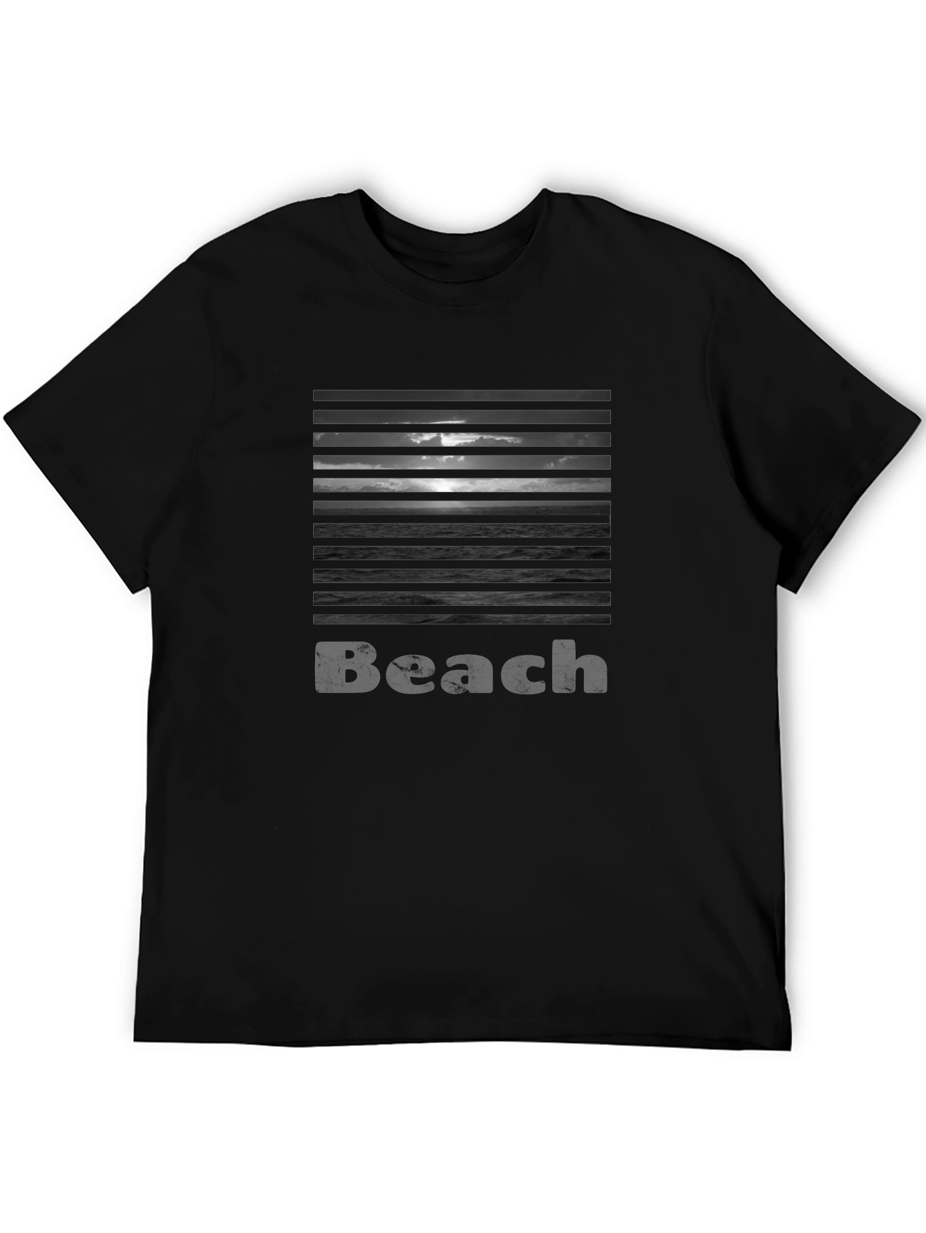 Beach Horizon Graphic Print Crew Neck T-Shirt