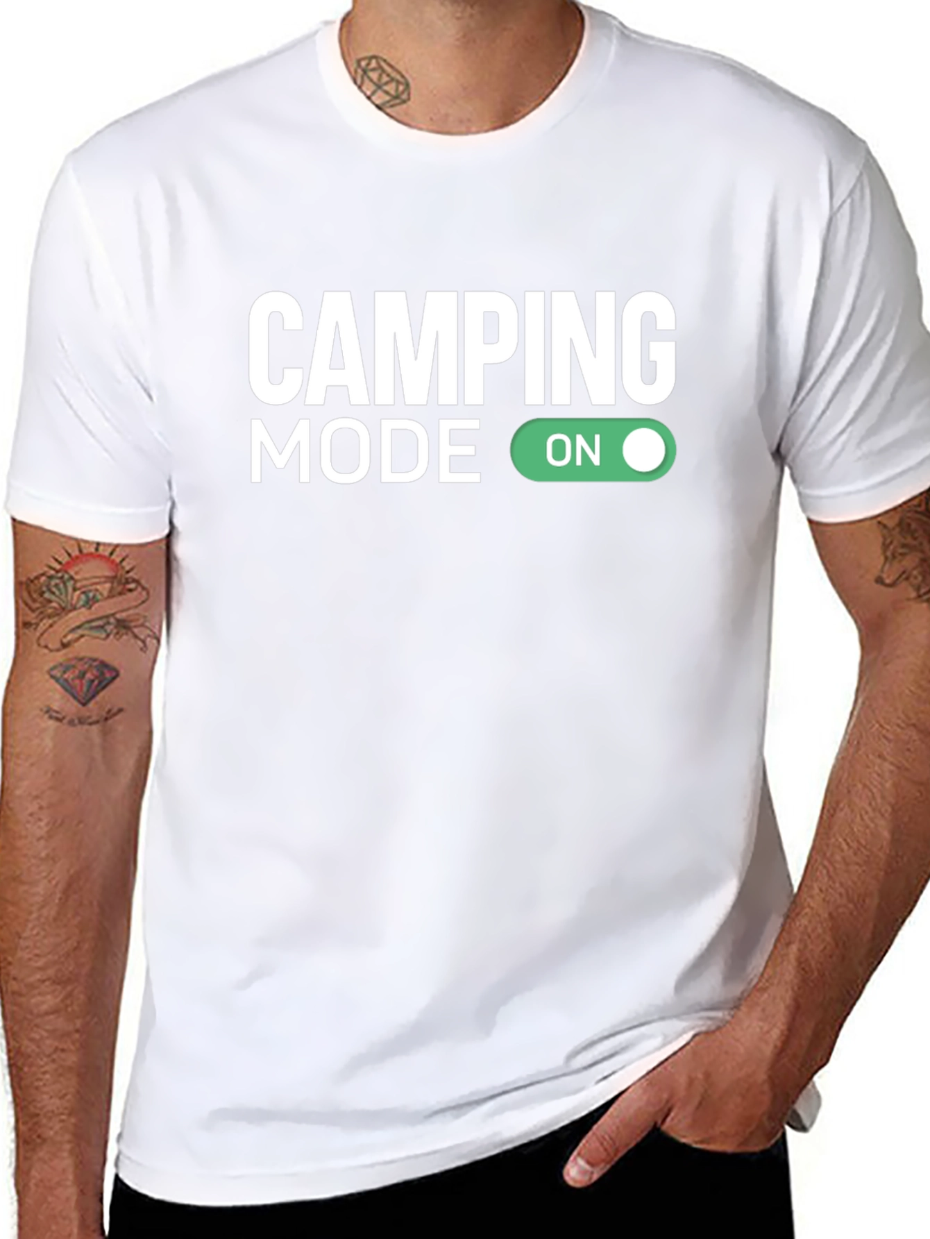 Camping Mode On Black Graphic Tee