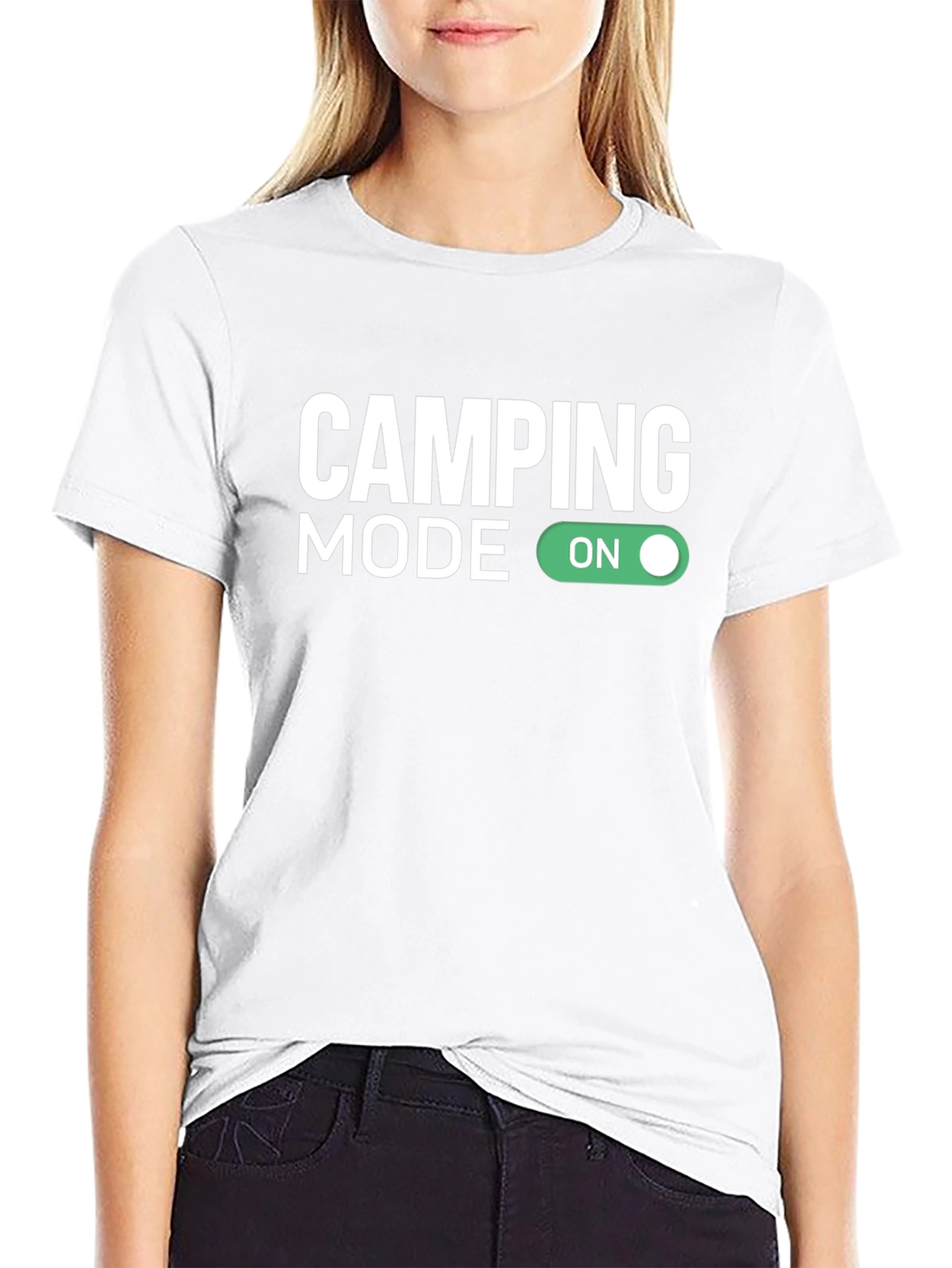 Camping Mode On Black Graphic Tee
