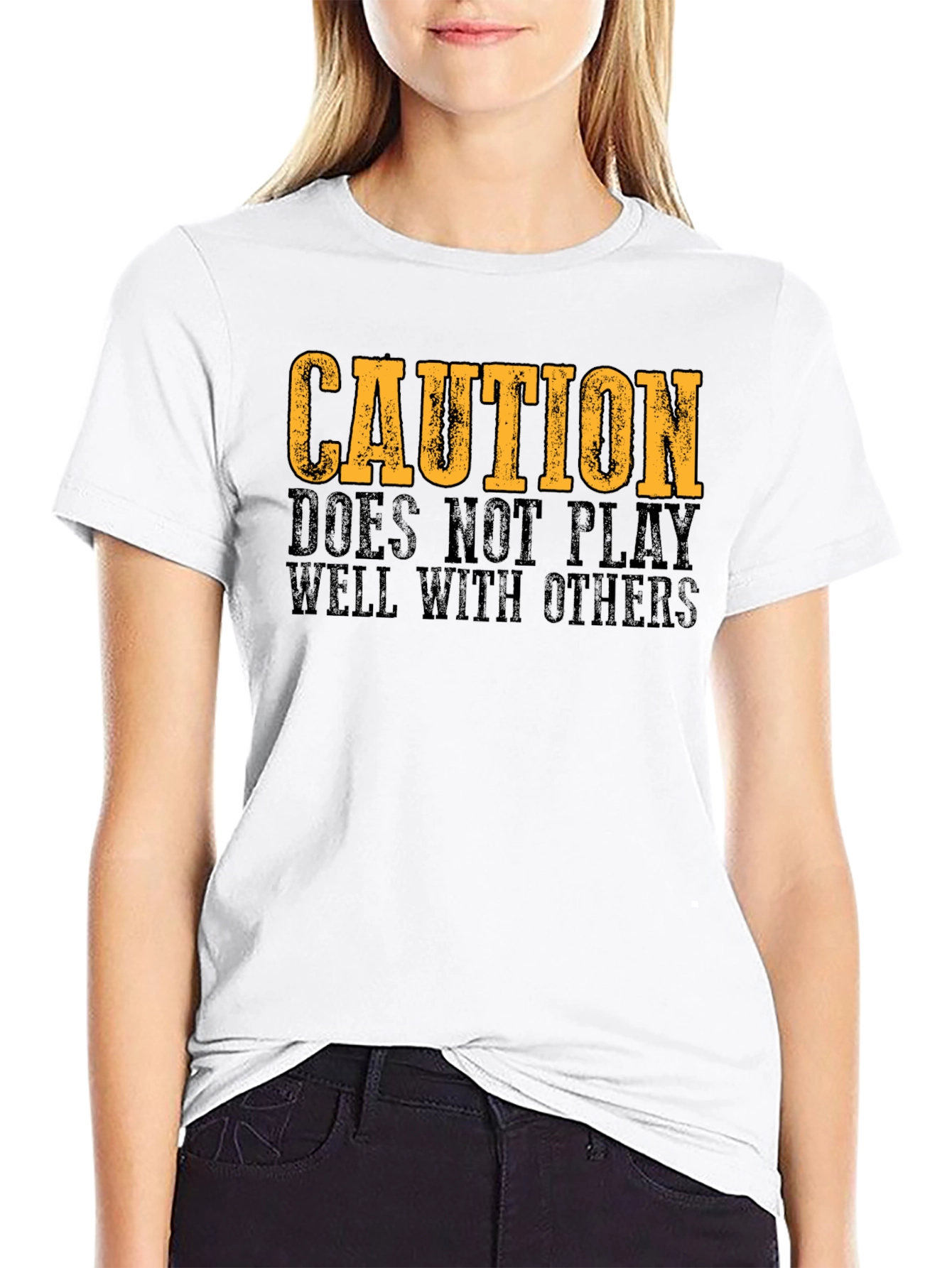 Caution T-Shirt - Does Not Play Well With Others