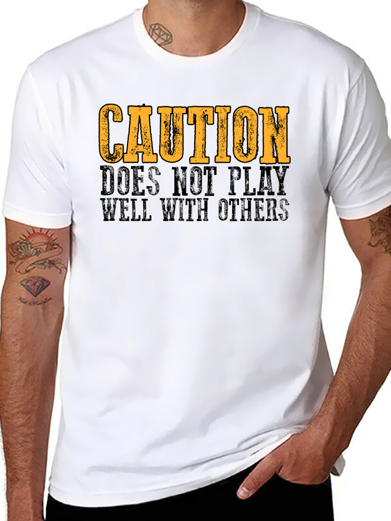 Caution T-Shirt - Does Not Play Well With Others