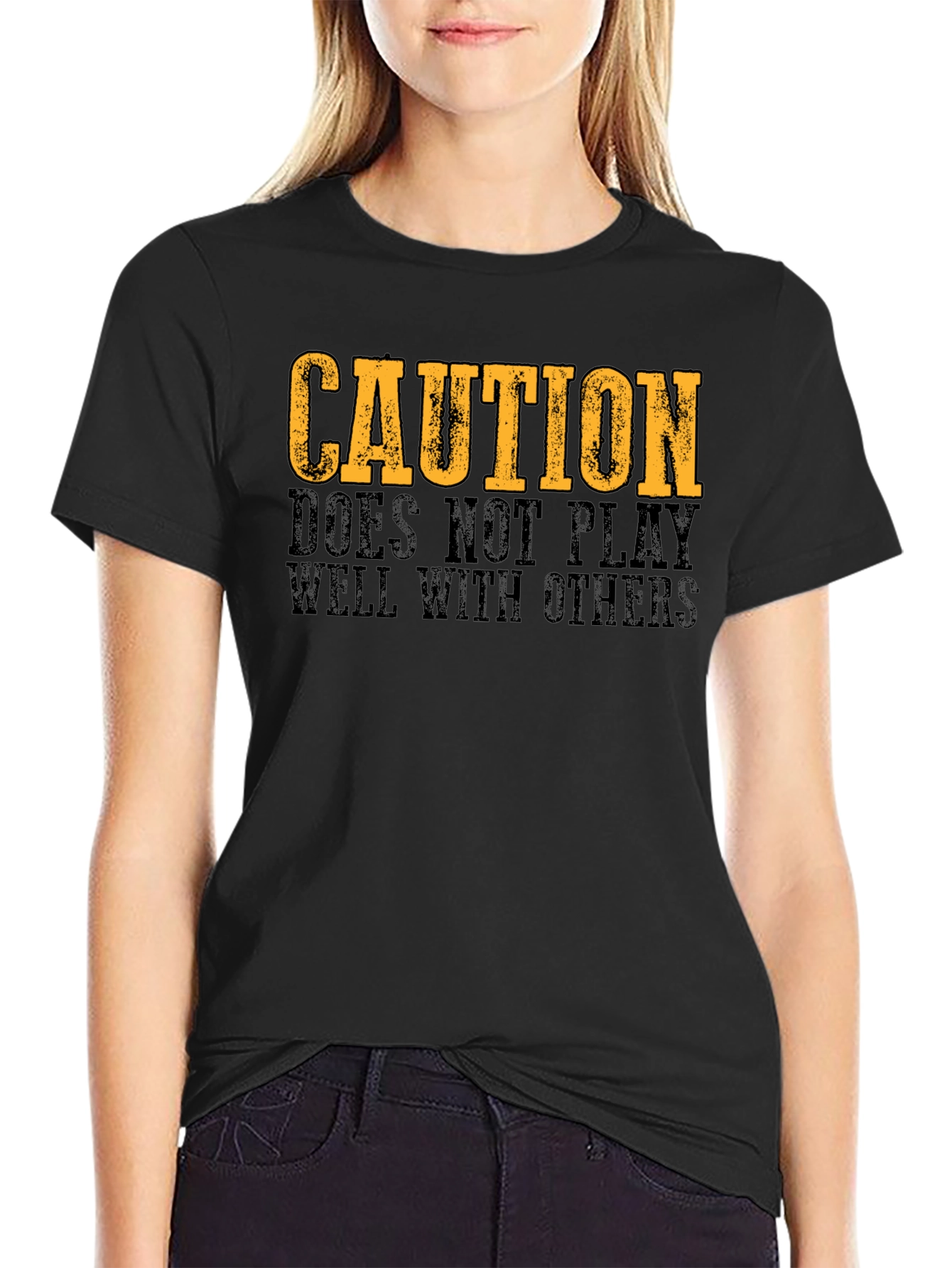 Caution T-Shirt - Does Not Play Well With Others