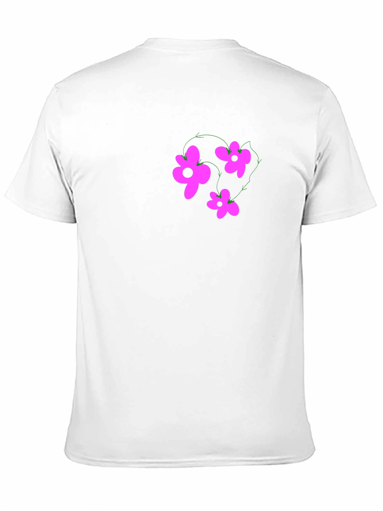 Black T-Shirt with Pink Flower Graphic