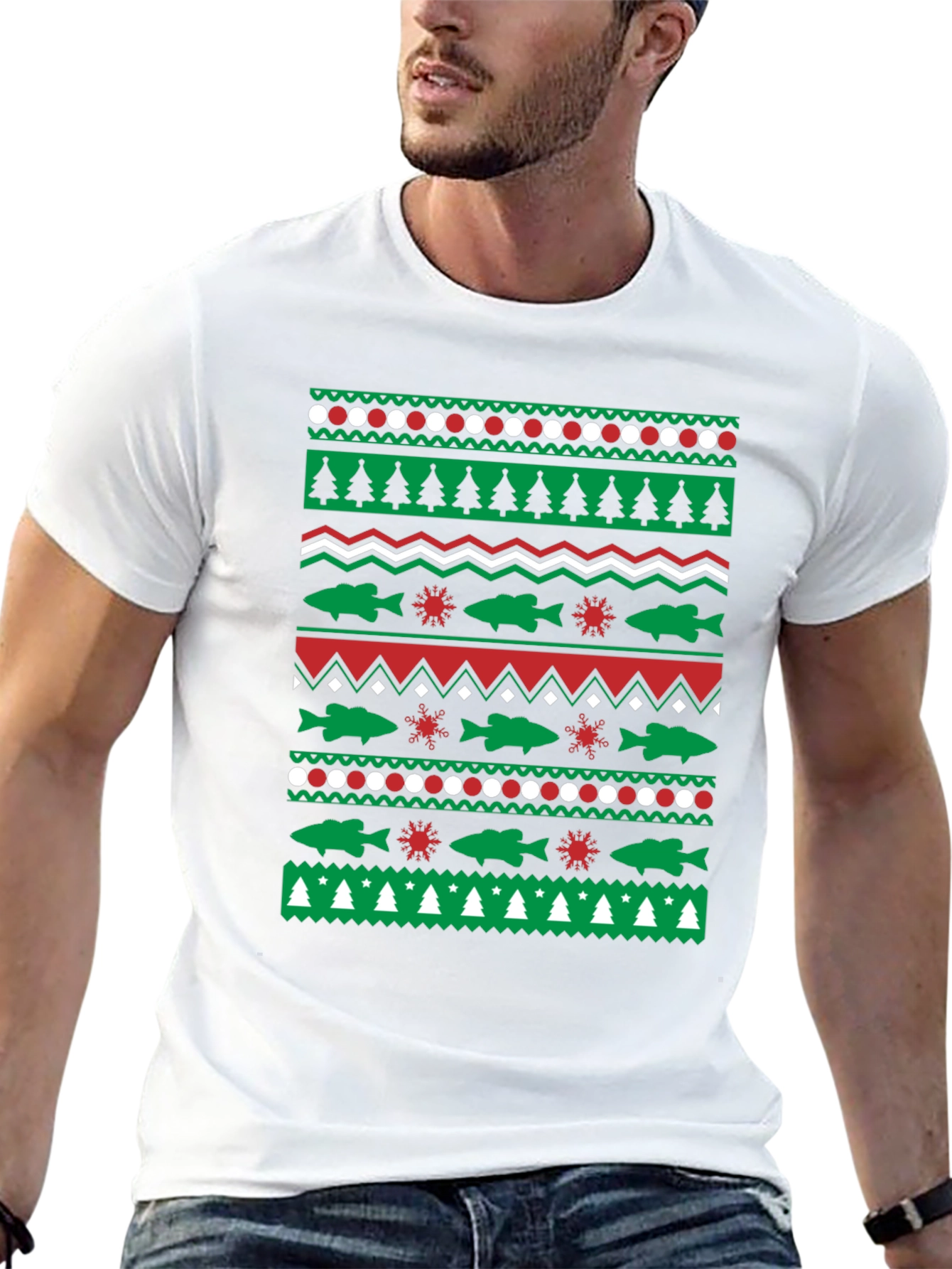 Festive Fishing Christmas T-Shirt