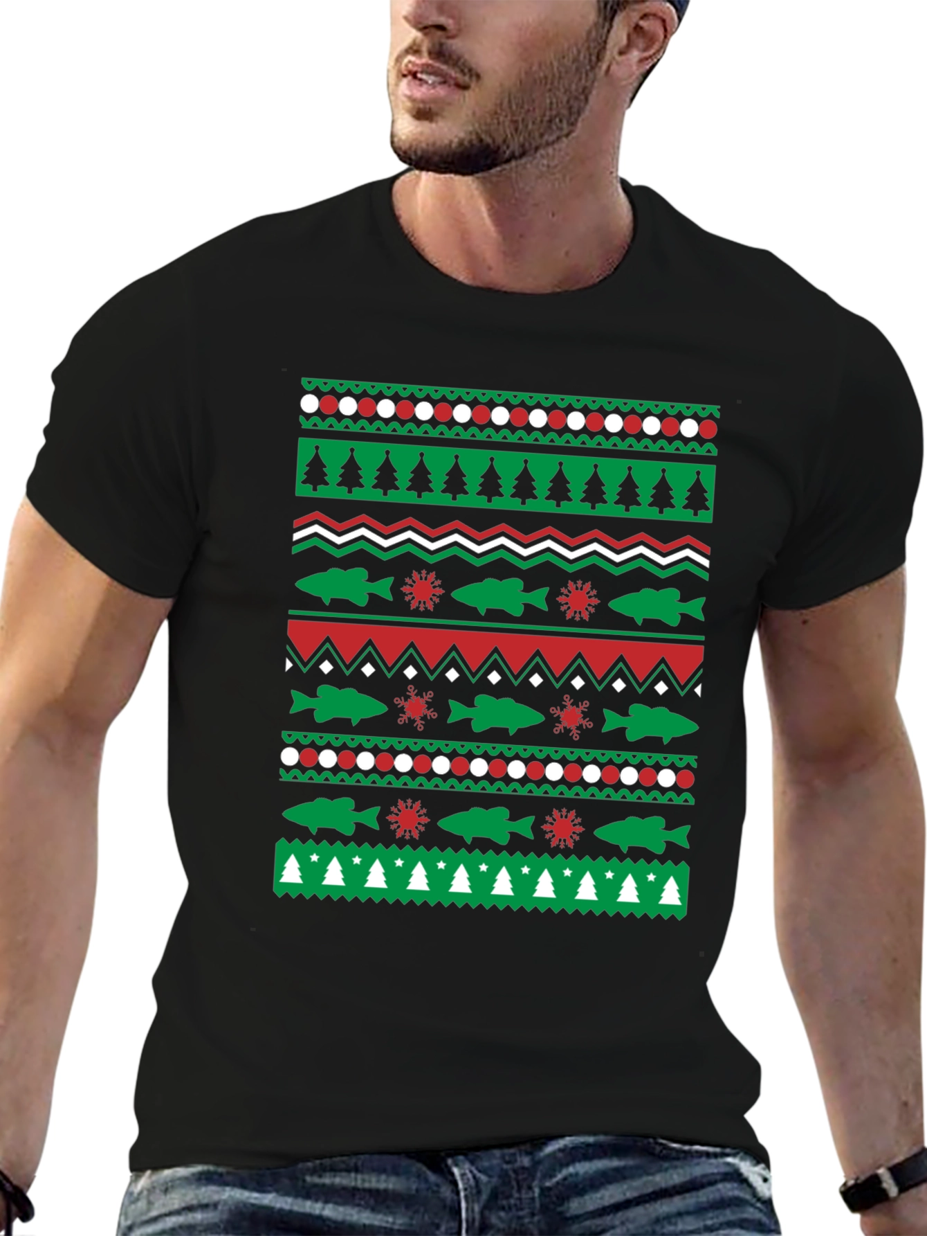 Festive Fishing Christmas T-Shirt