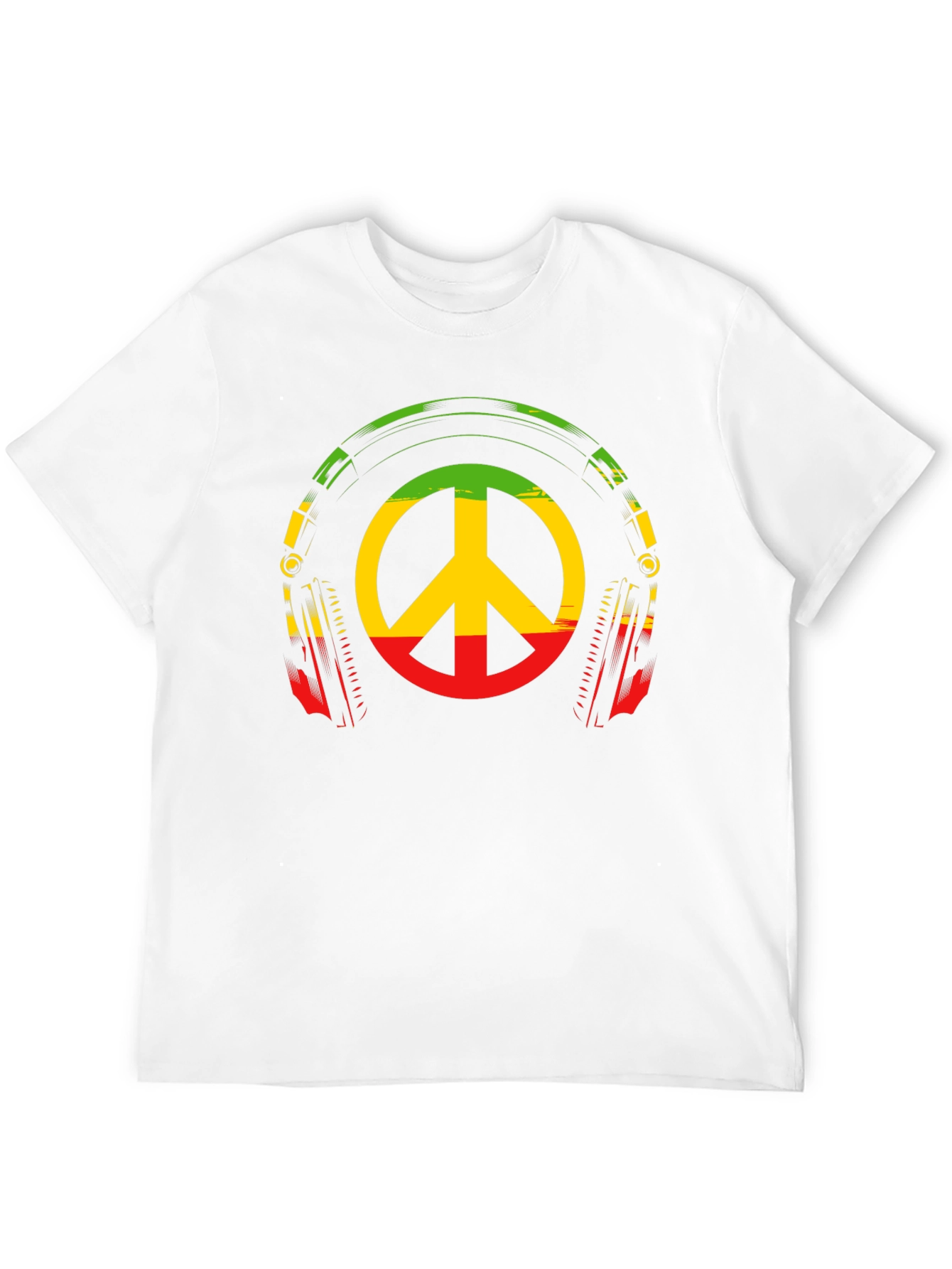 Rasta Peace Sign Headphones Graphic Tee
