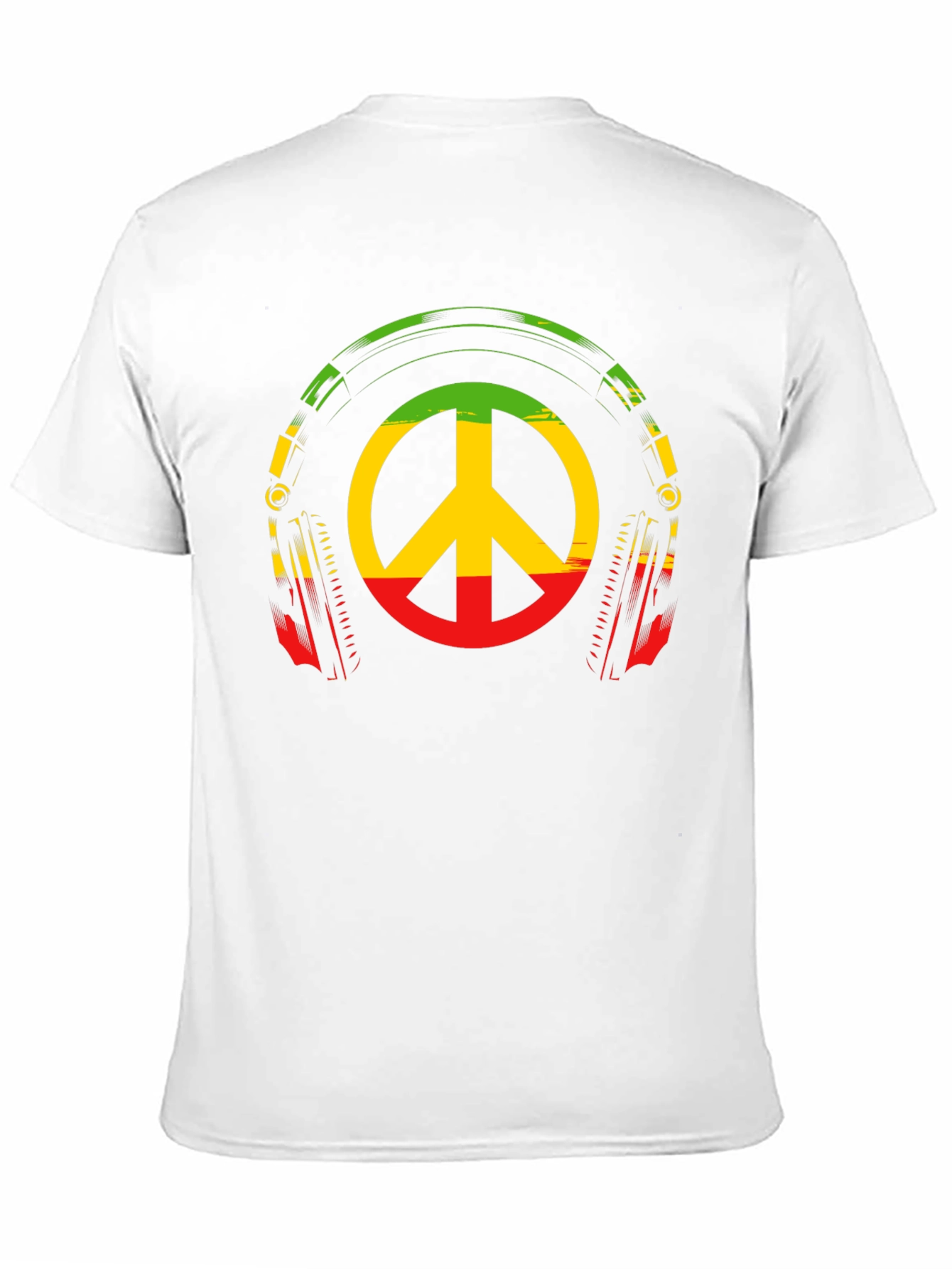 Rasta Peace Sign Headphones Graphic Tee