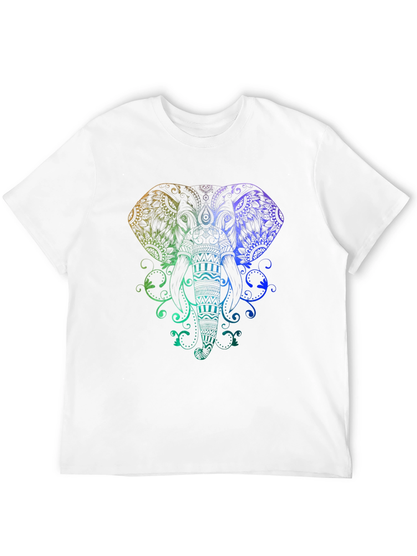 Rainbow Elephant Graphic Black T-Shirt