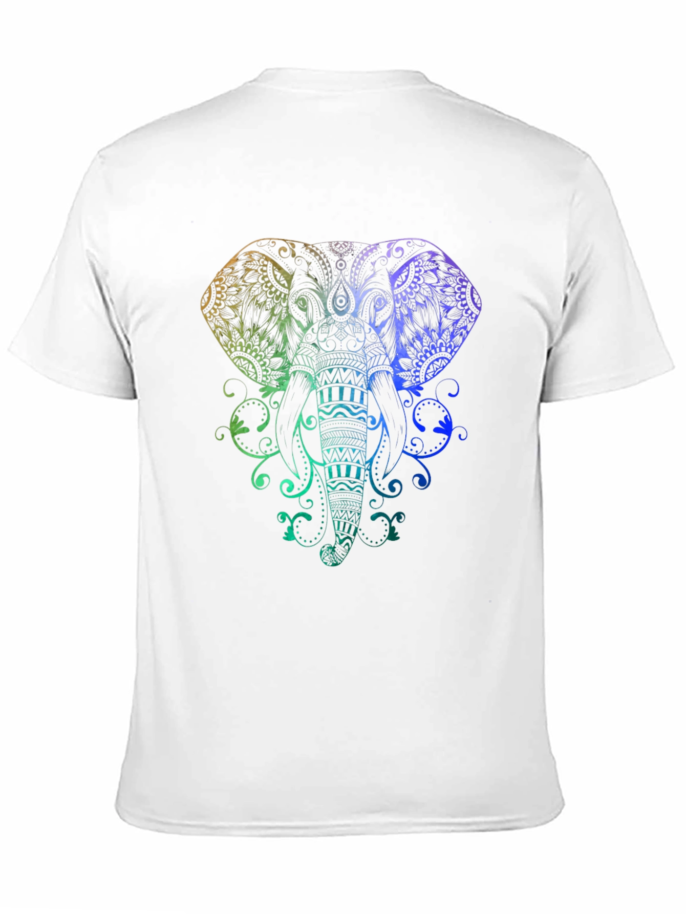 Rainbow Elephant Graphic Black T-Shirt