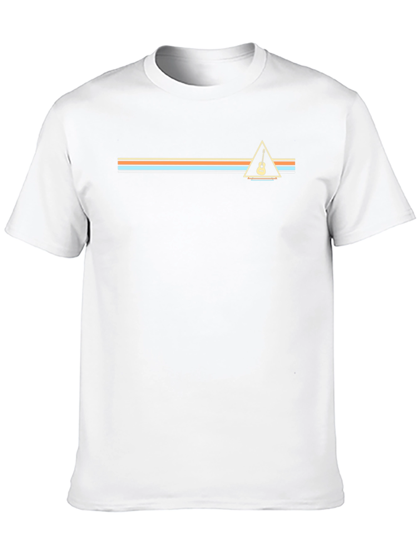Retro Guitar Graphic Tee - Black Cotton Blend Shirt