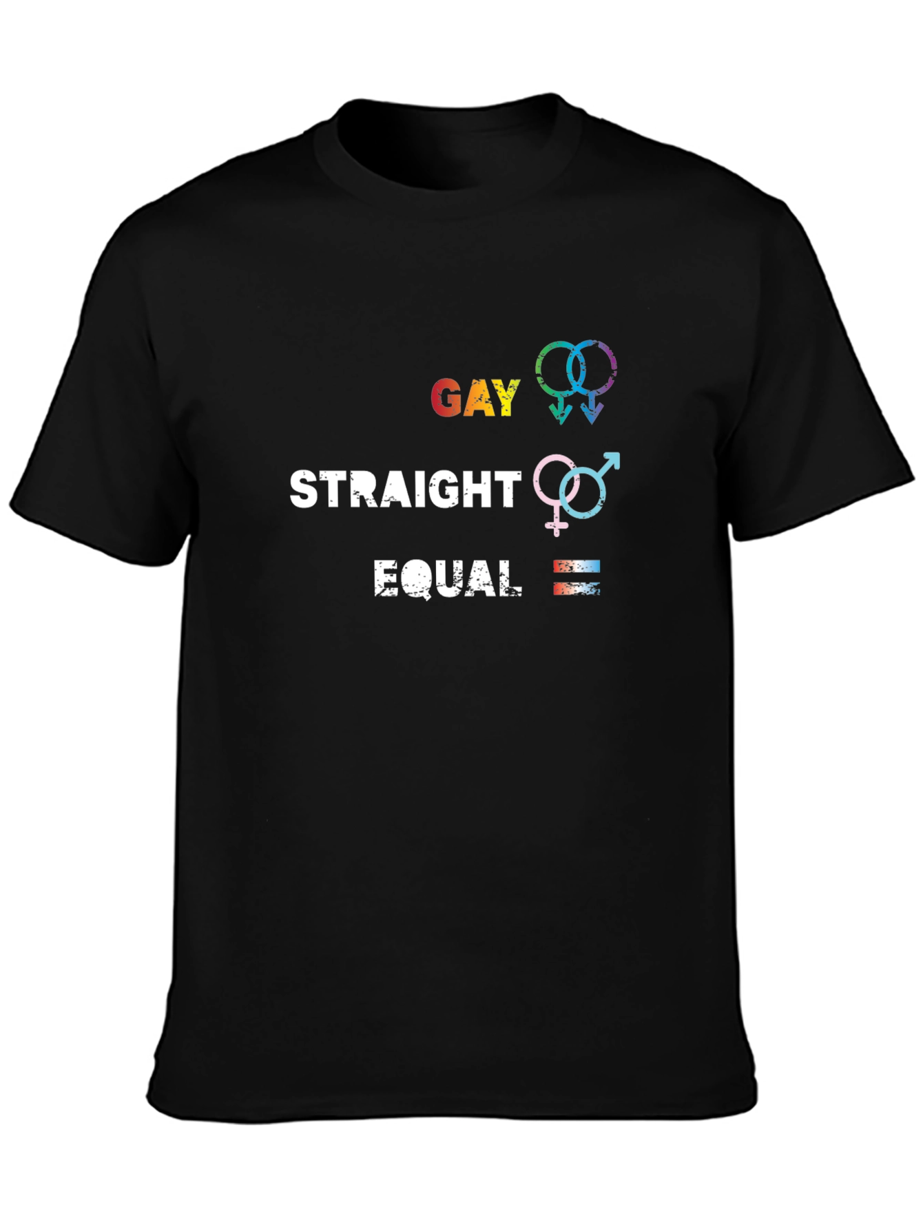 Gay Straight Equal Graphic Tee - Pride Equality T-Shirt