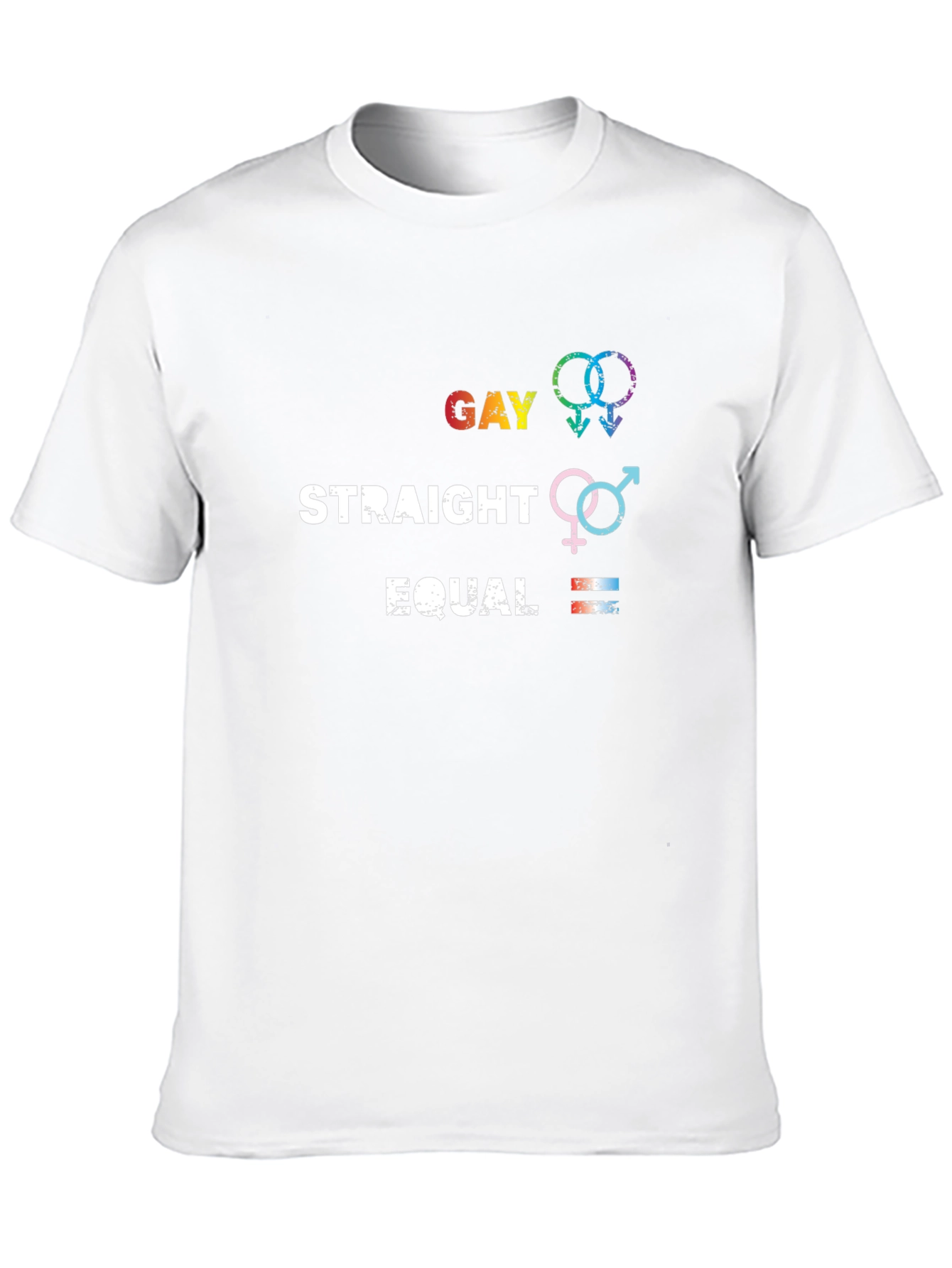 Gay Straight Equal Graphic Tee - Pride Equality T-Shirt