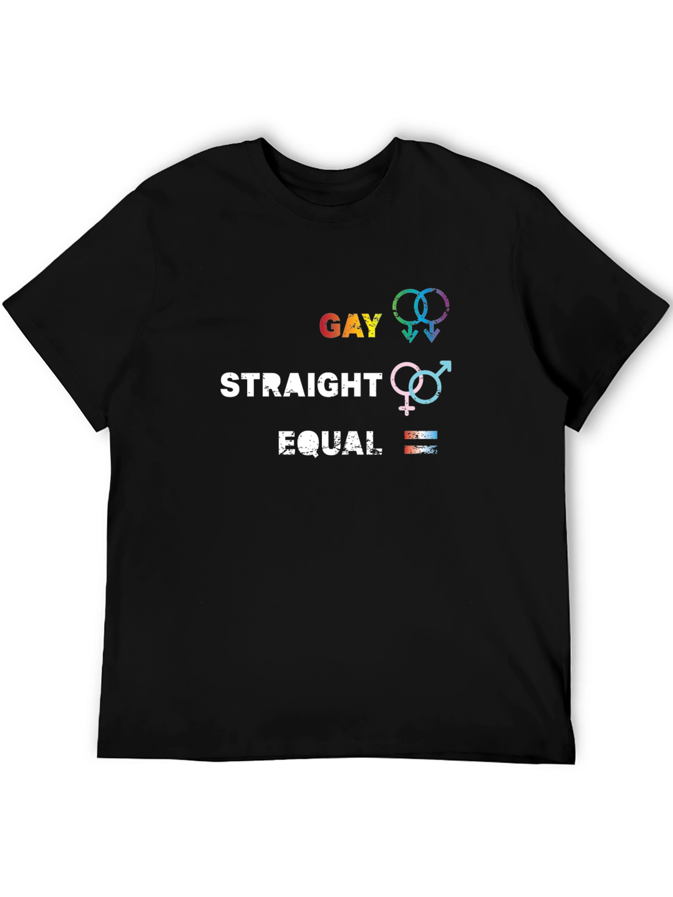 Gay Straight Equal Graphic Tee - Pride Equality T-Shirt