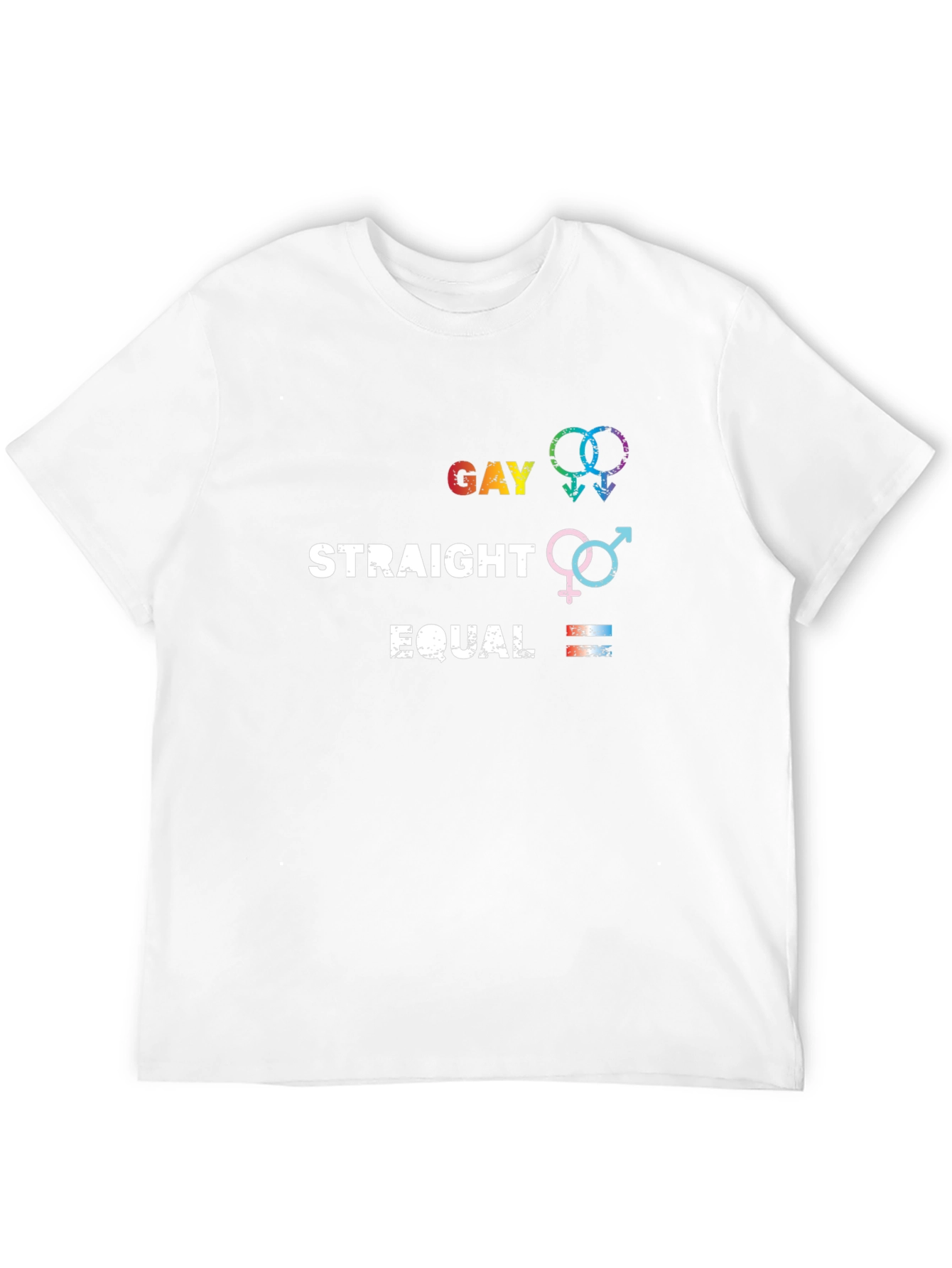 Gay Straight Equal Graphic Tee - Pride Equality T-Shirt