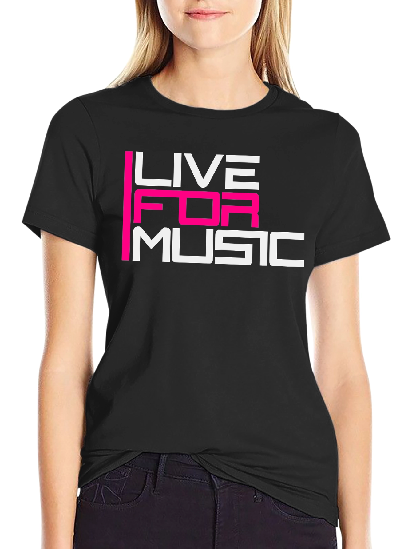 Live For Music Graphic Tee - Black