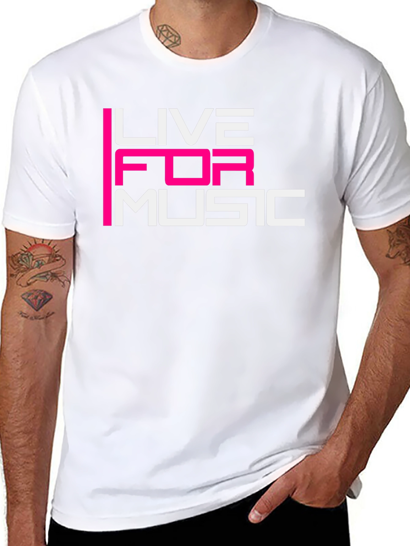 Live For Music Graphic Tee - Black